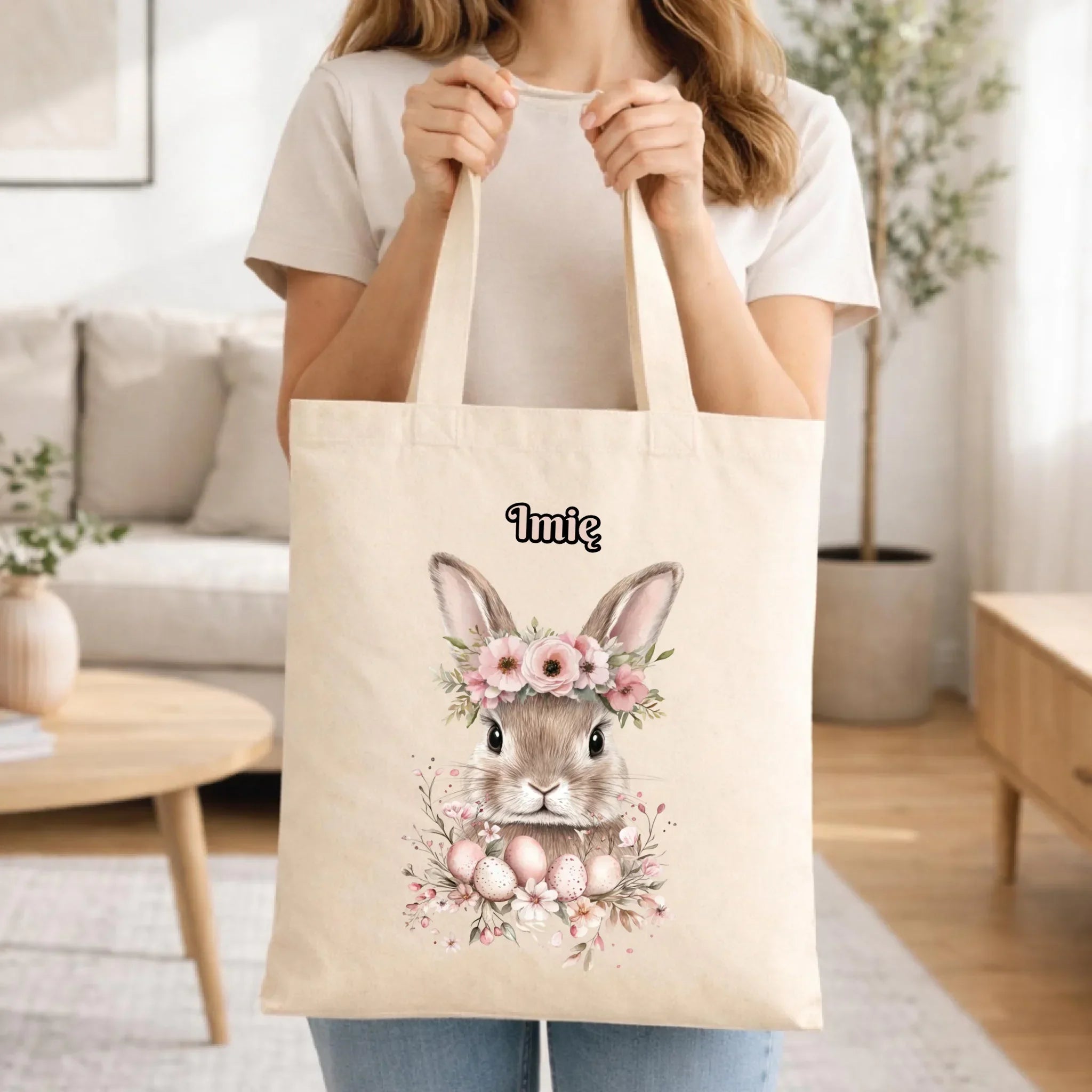 Torba na Wielkanoc - Zajączek Boho - personalizowana WN05 - StoryCups.pl