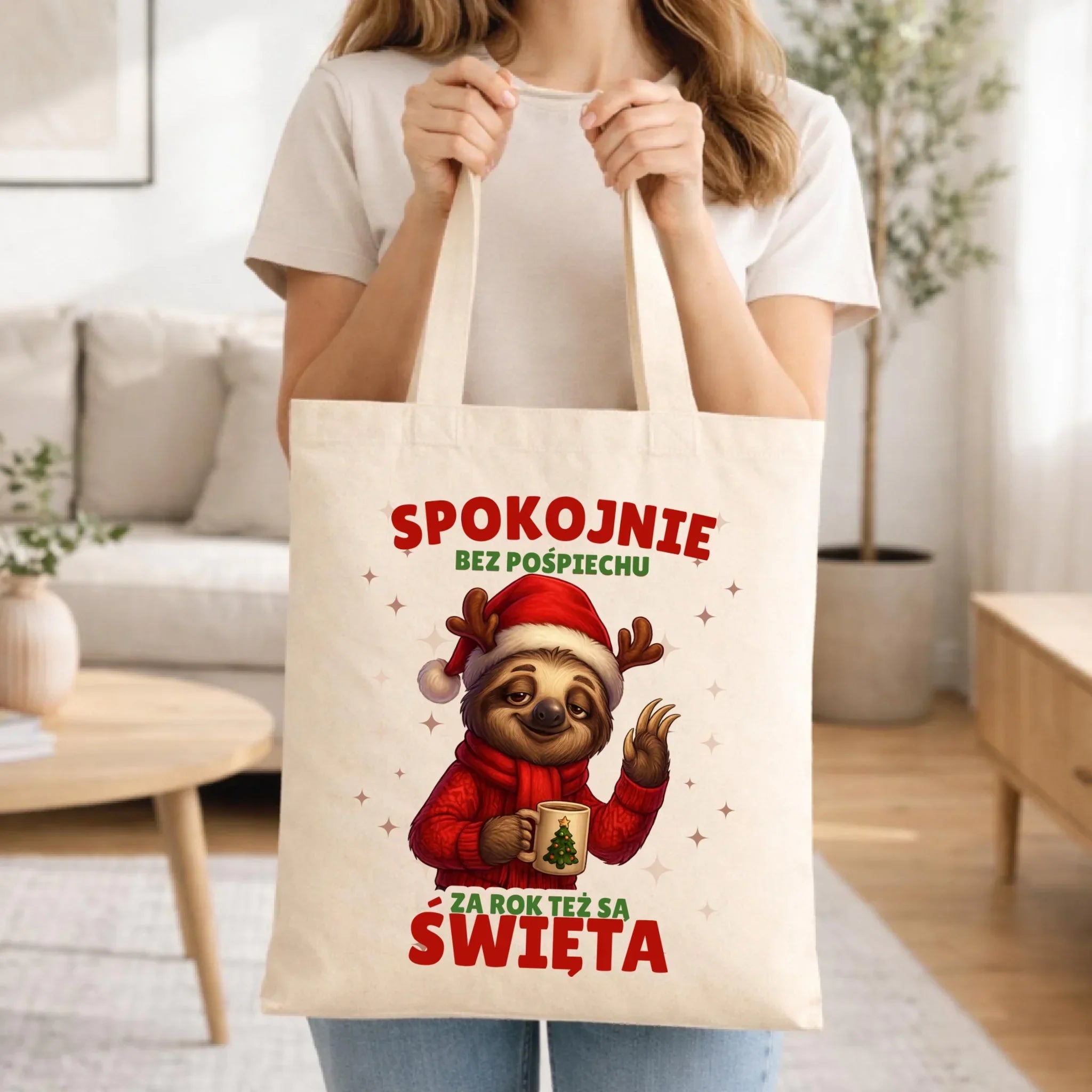 Torba świąteczna - Leniwiec Za rok też są święta BN92 - StoryCups.pl