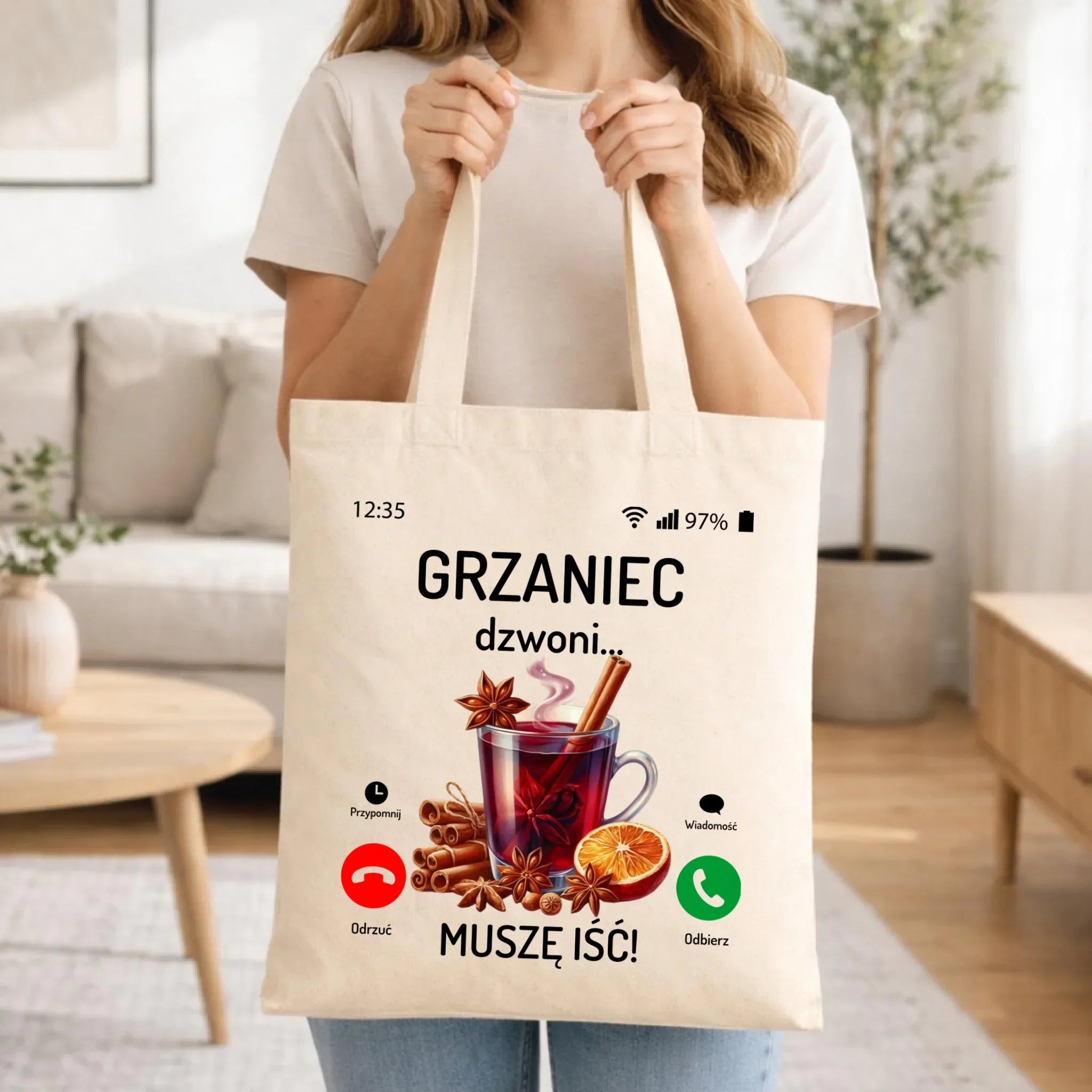 Torba świąteczna - Grzaniec dzwoni, muszę iść BN127 - StoryCups.pl