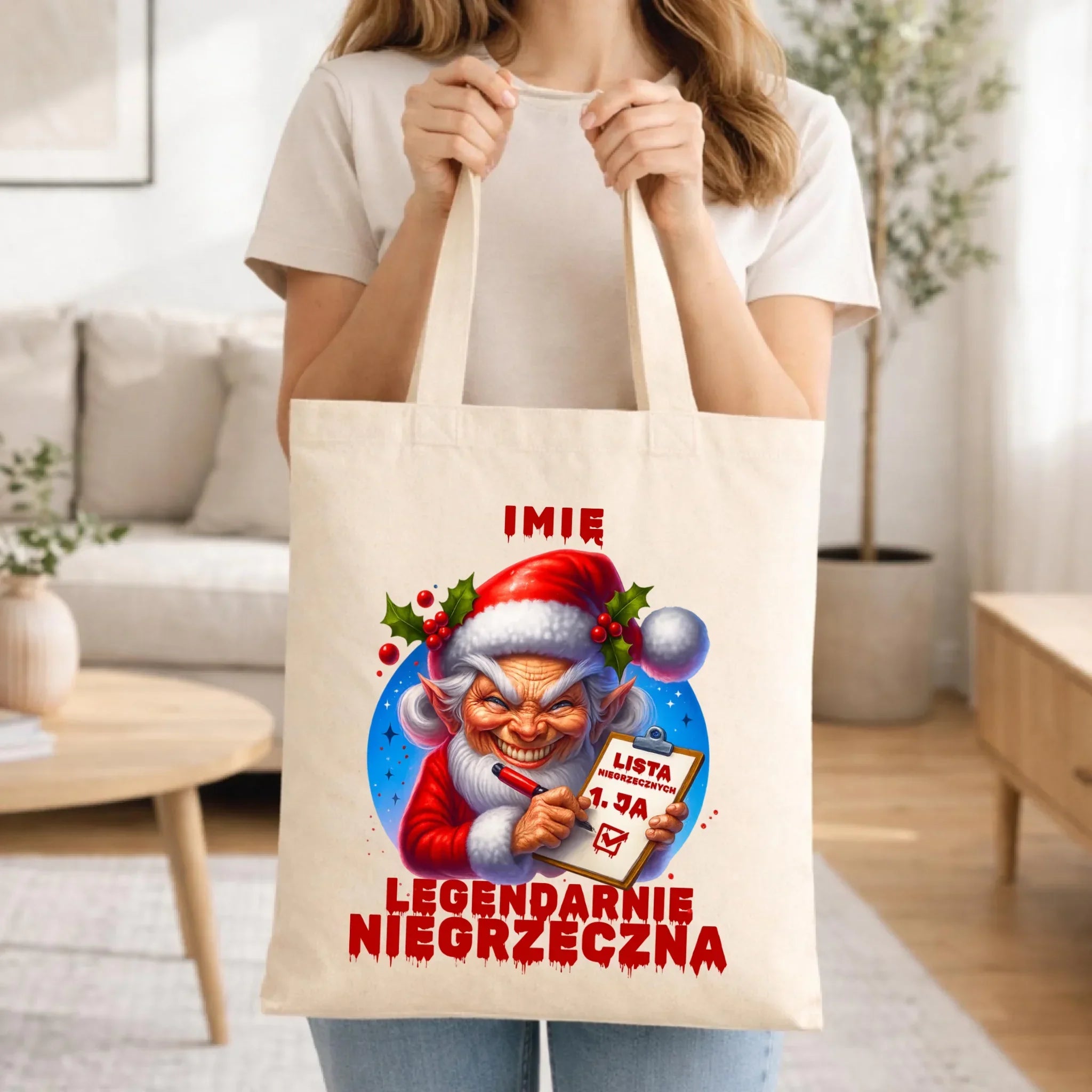 Torba świąteczna - Legendarnie niegrzeczna - personalizowana BN122 - StoryCups.pl