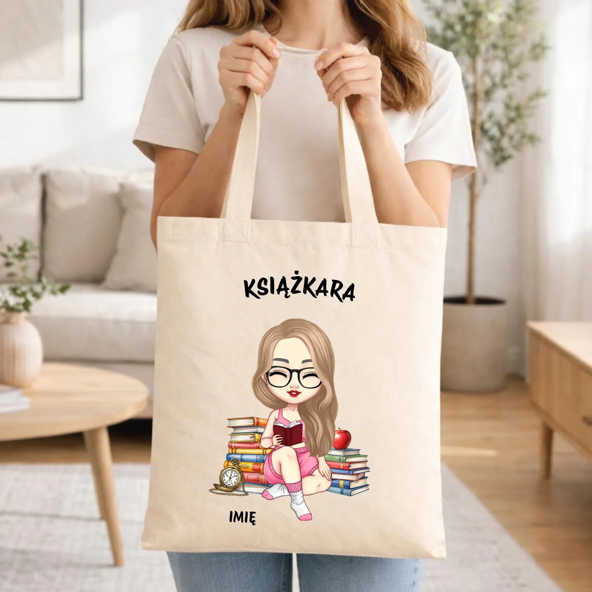Torba - Książkara - Prezent dla miłośniczki czytania książek - personalizowana DZ04 - StoryCups.pl