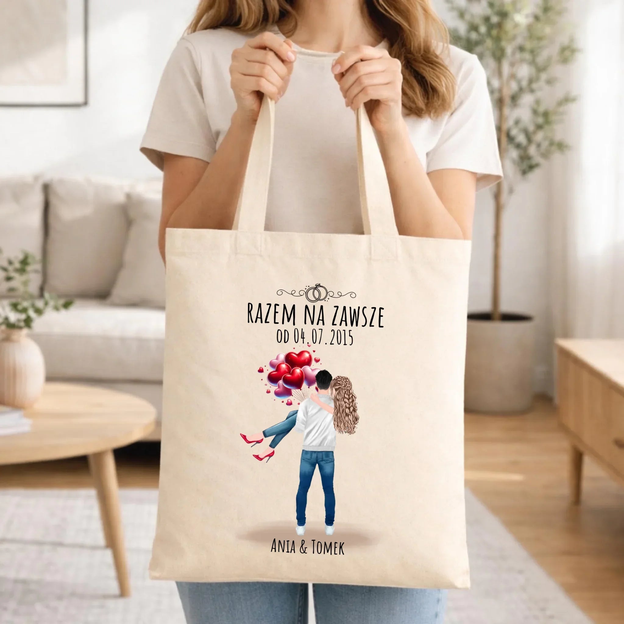 Torba dla par na rocznicę - Razem na zawsze - personalizowana W14 - StoryCups.pl
