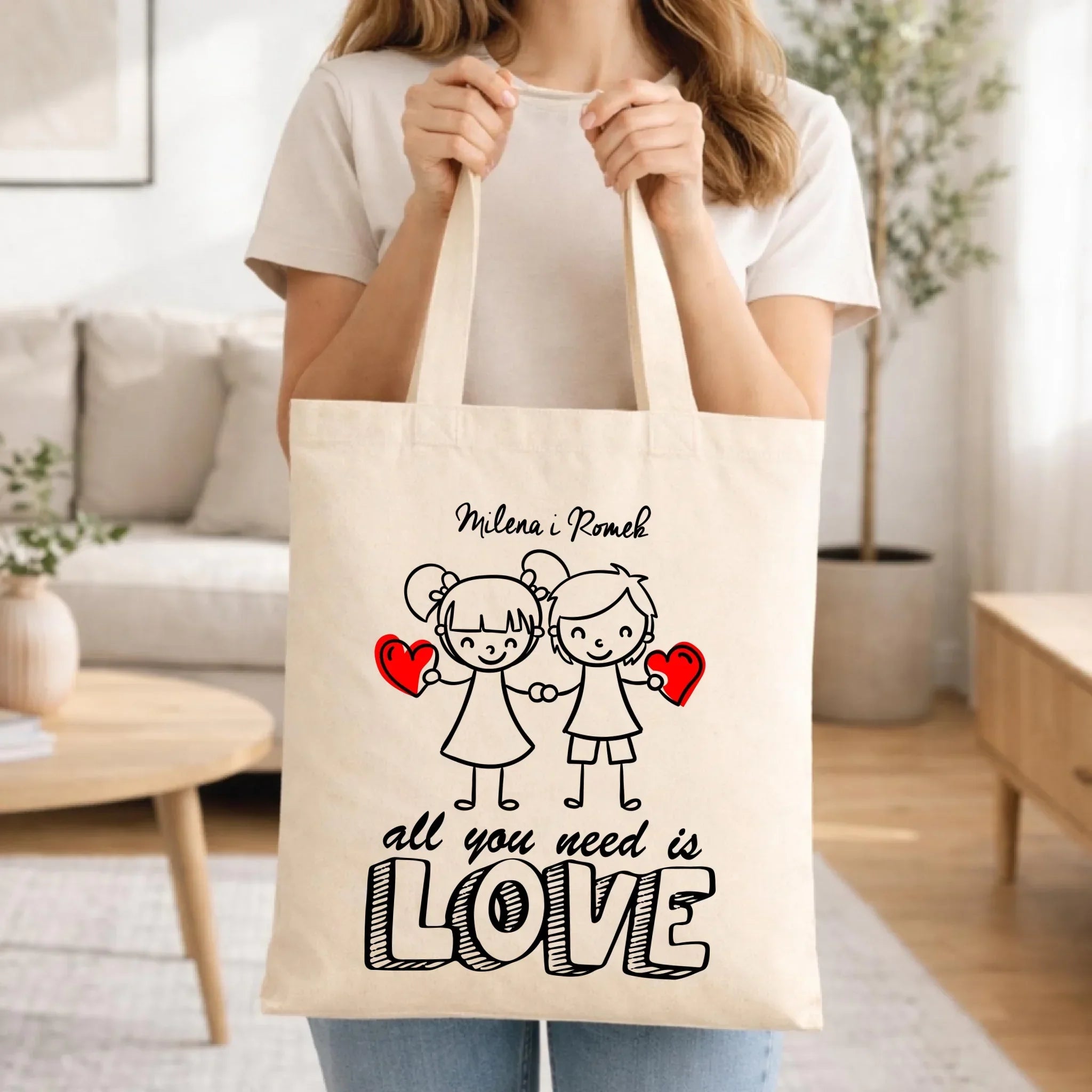 Torba dla par - All You need is love - personalizowana W13 - StoryCups.pl