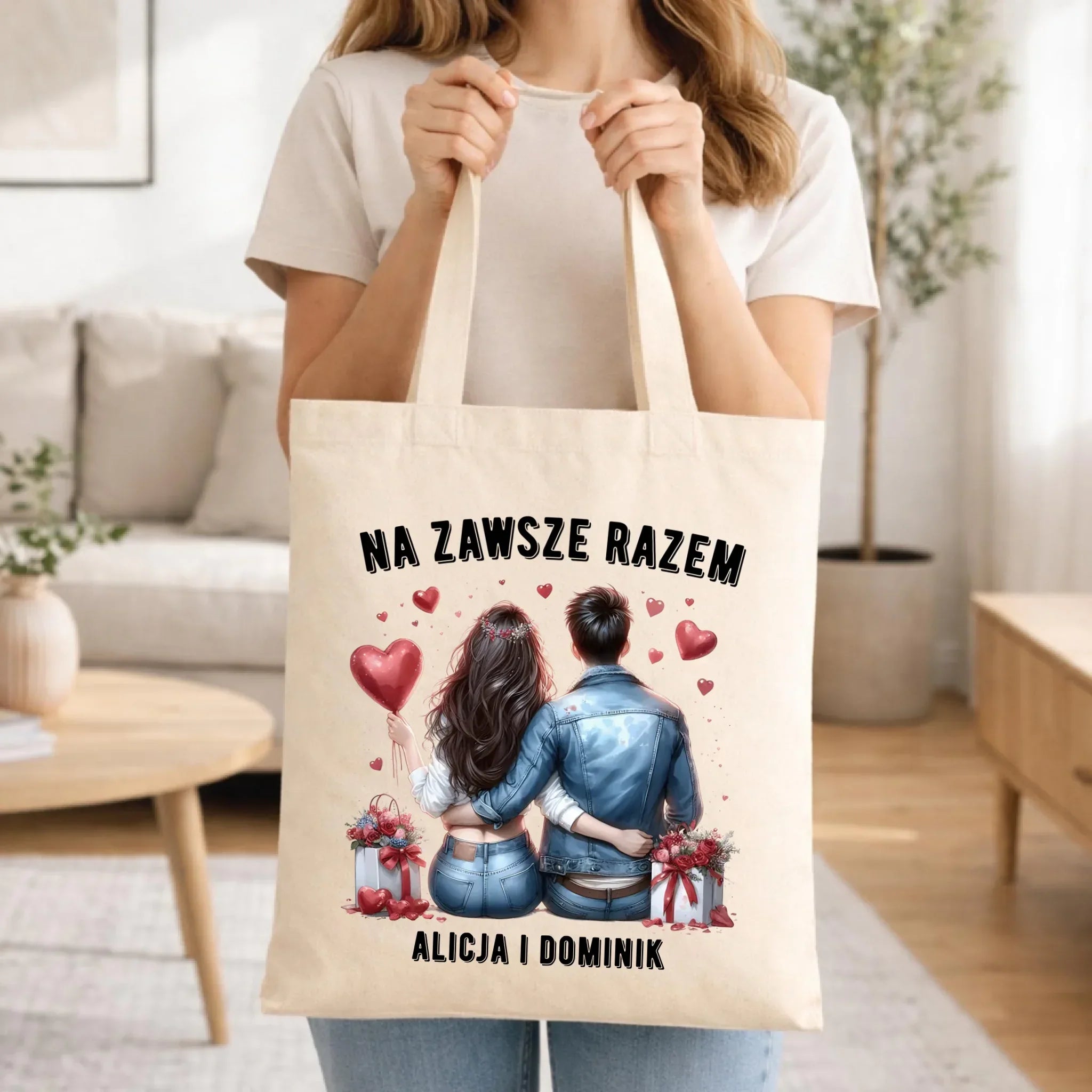 Torba dla par - Na zawsze razem - personalizowana W07 - StoryCups.pl