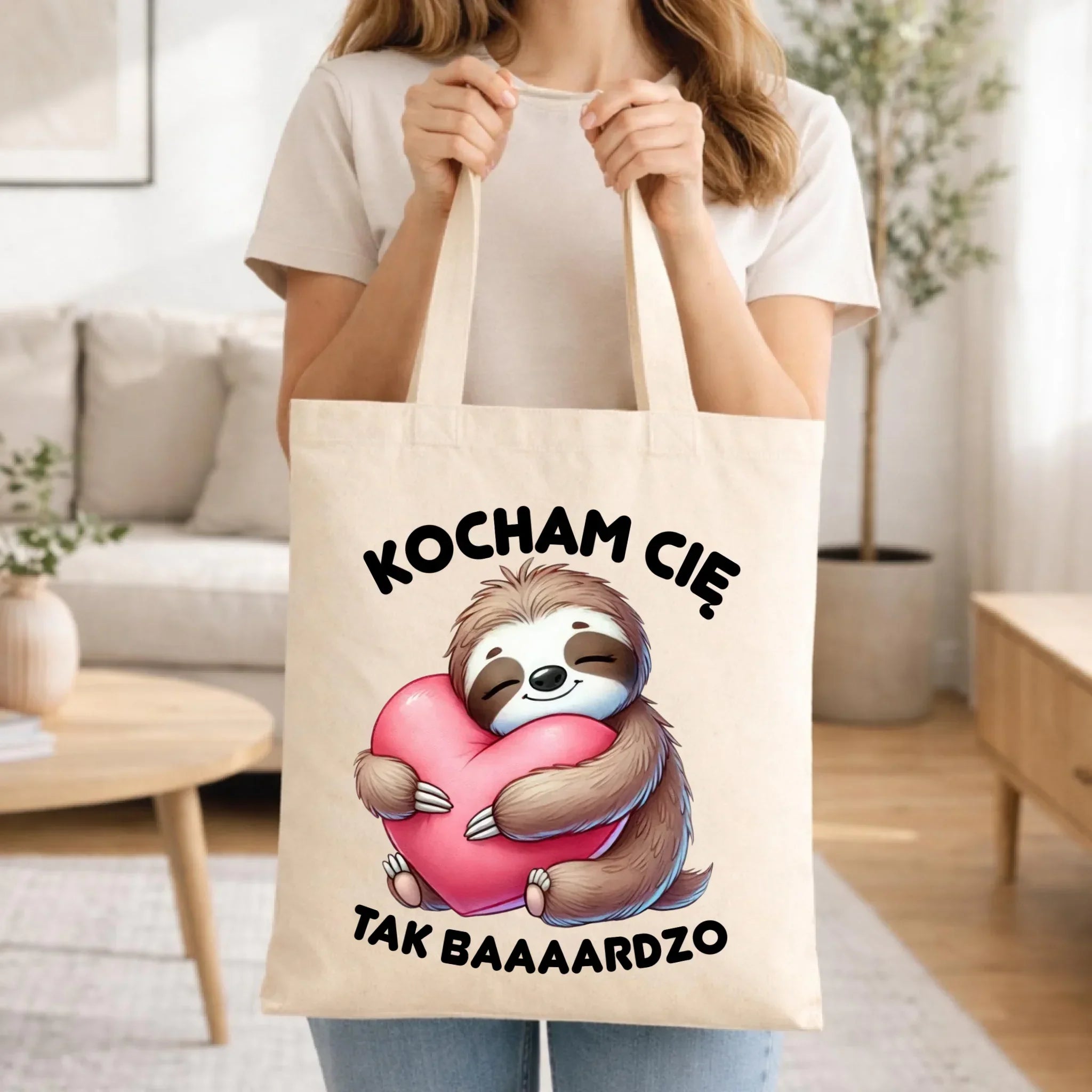 Torba - Leniwiec Kocham Cię tak baaaardzo W16 - StoryCups.pl