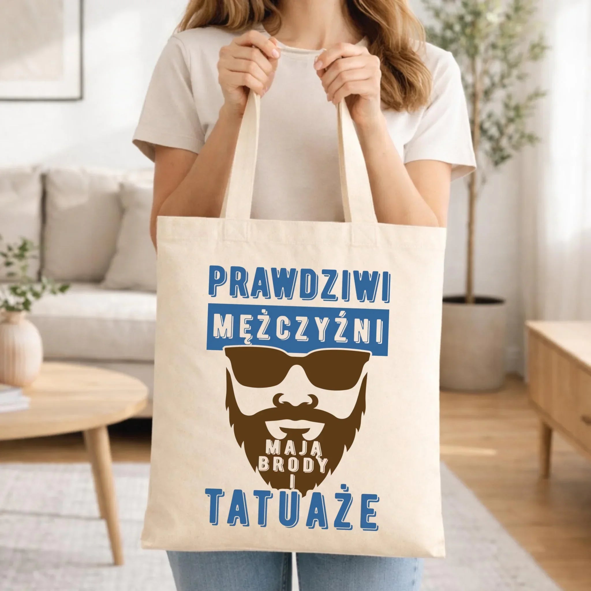 Torba - Prezent dla faceta - Prawdziwi mężczyźni mają brody i tatuaże DCH22 - StoryCups.pl