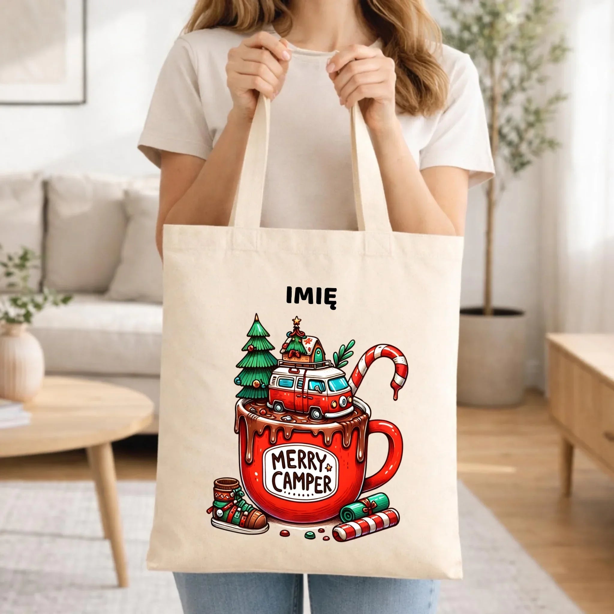 Torba świąteczna - Kamper Merry Camper - personalizowana BN43 - StoryCups.pl