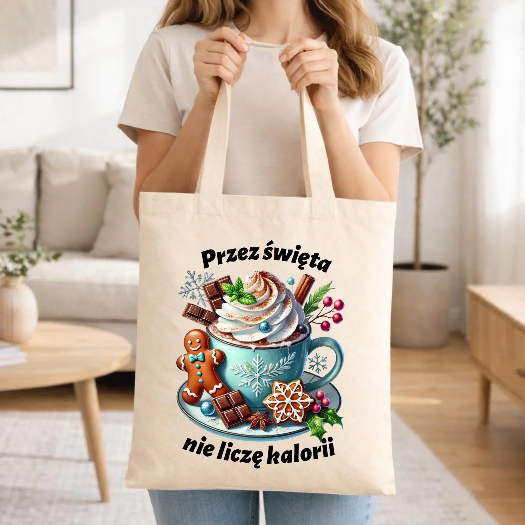 Torba świąteczna - Przez święta nie liczę kalorii BN31 - StoryCups.pl
