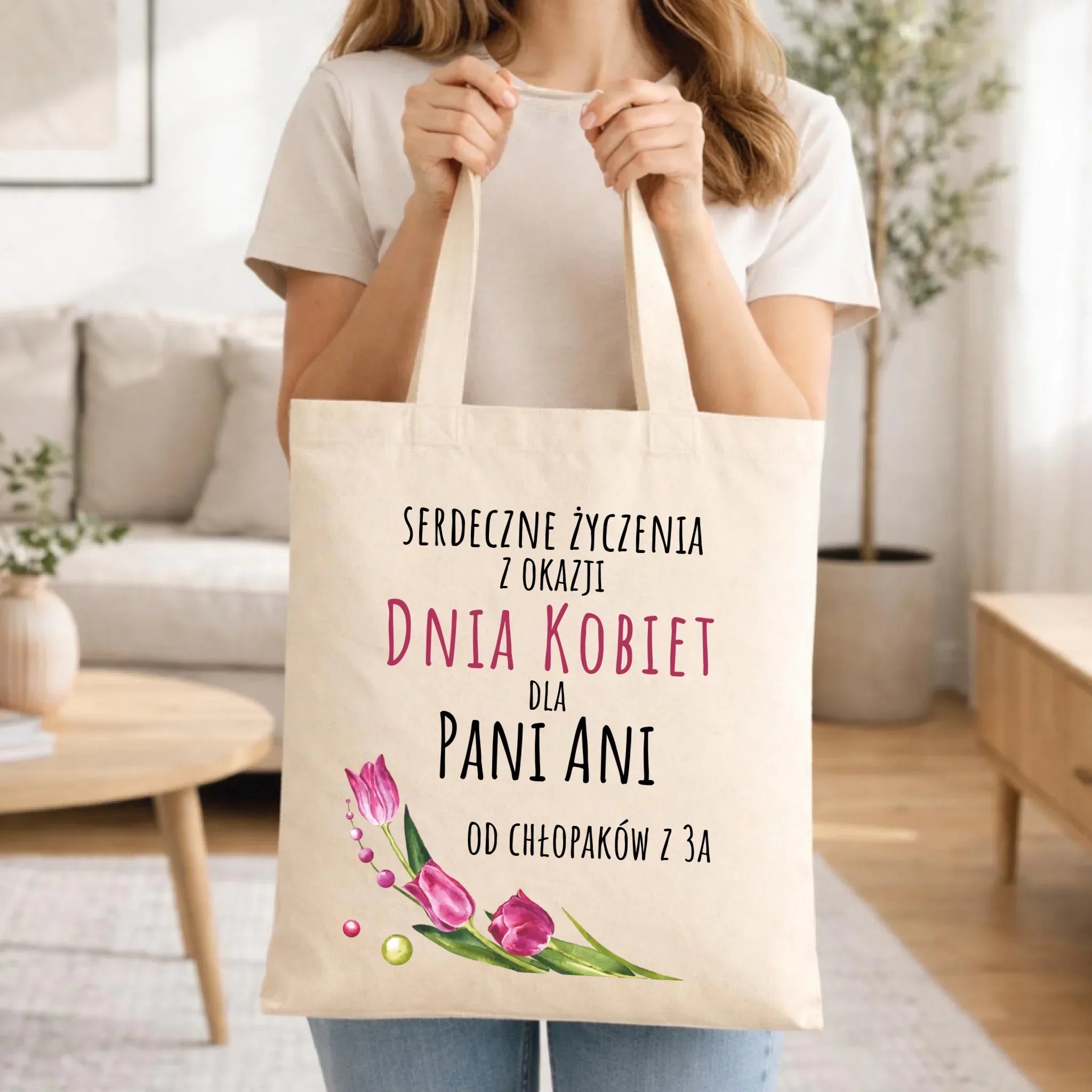 Torba na Dzień Kobiet - Serdeczne życzenia - personalizowana DK01 - StoryCups.pl