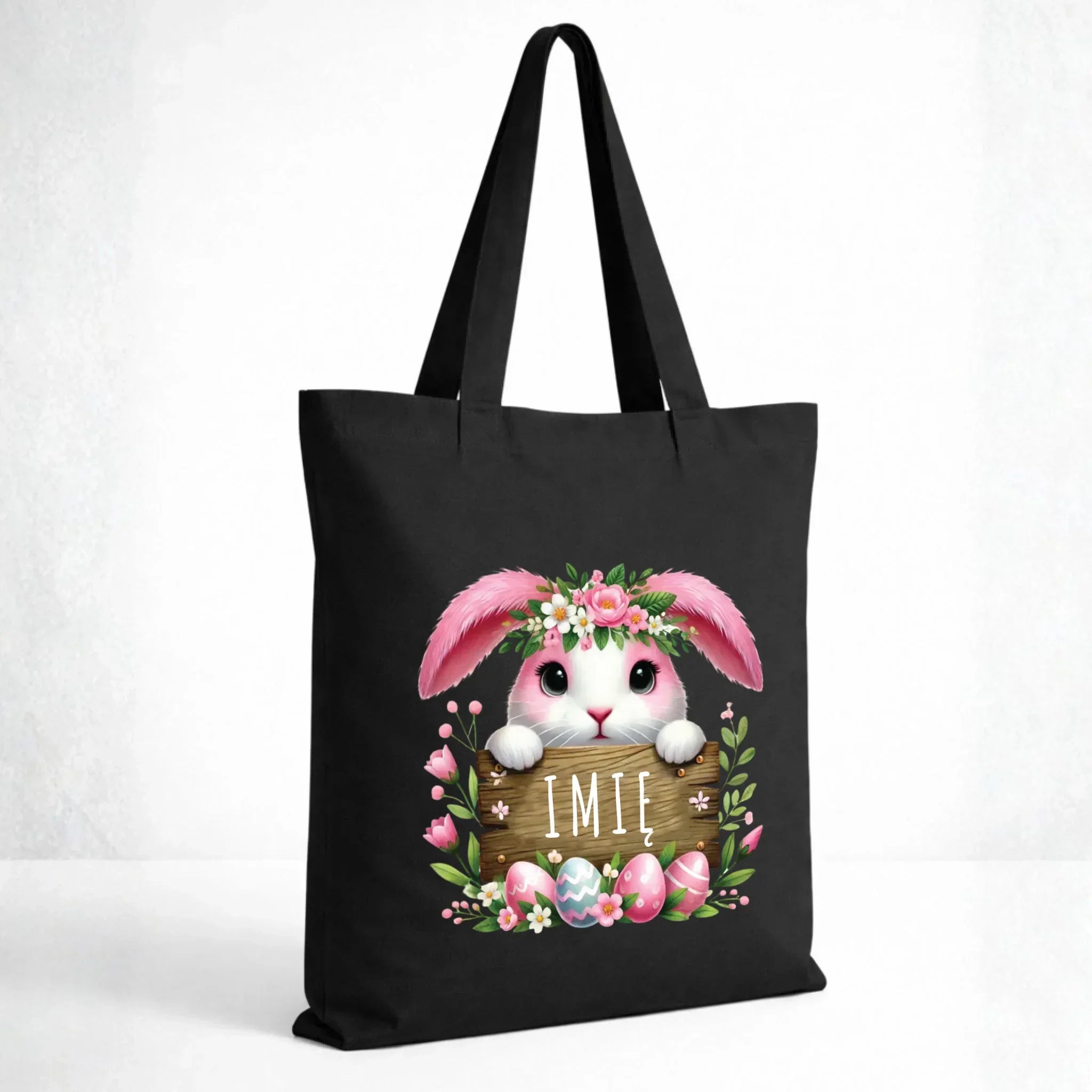 Torba na Wielkanoc - Różowy Zajączek - personalizowana WN07 - StoryCups.pl