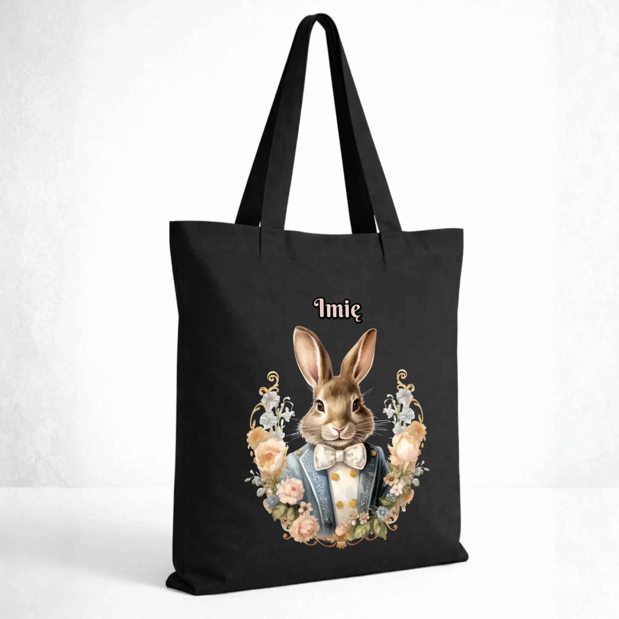 Torba na Wielkanoc - Elegancki Pan Zając - personalizowana WN06 - StoryCups.pl