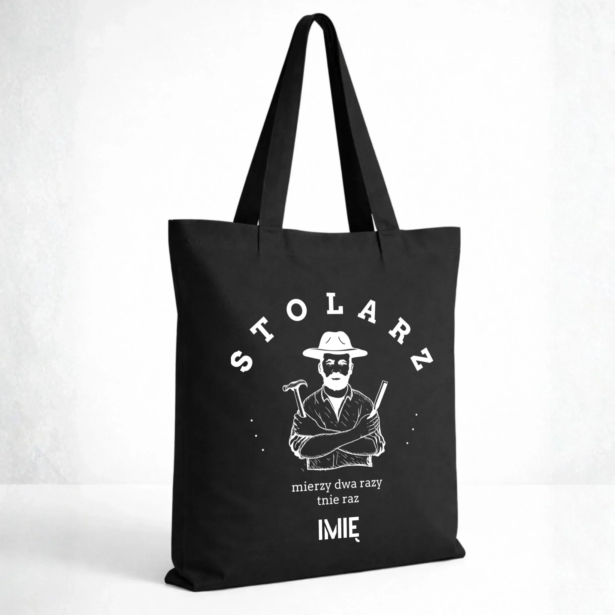 Torba dla stolarza - Mierzy dwa razy tnie raz - personalizowana ZS02 - StoryCups.pl