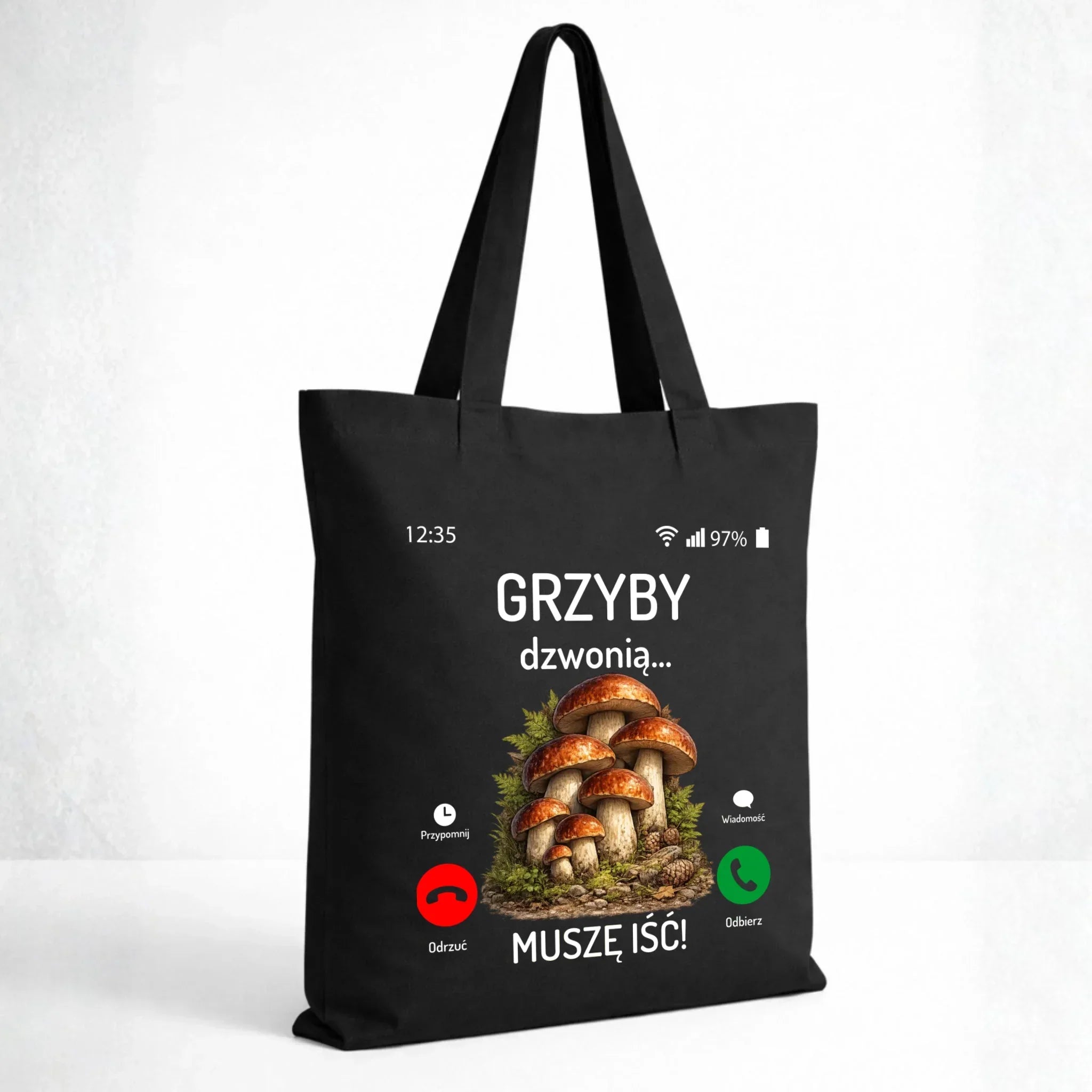 Torba dla dziadka grzybiarza - Grzyby dzwonią muszę iść D36 - StoryCups.pl
