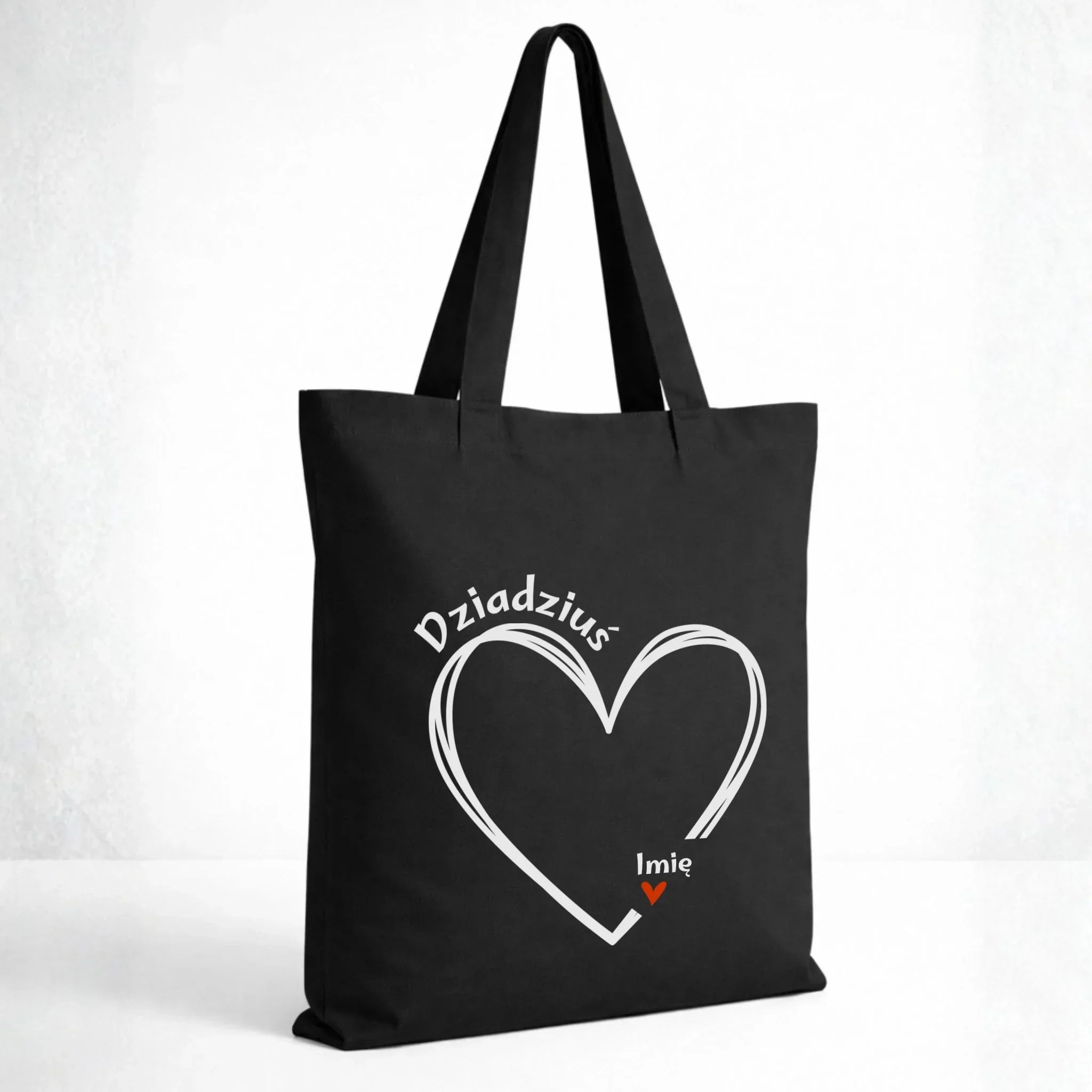 Torba dla dziadka - Serce z imionami wnuków 1-7 - personalizowana D26 - StoryCups.pl