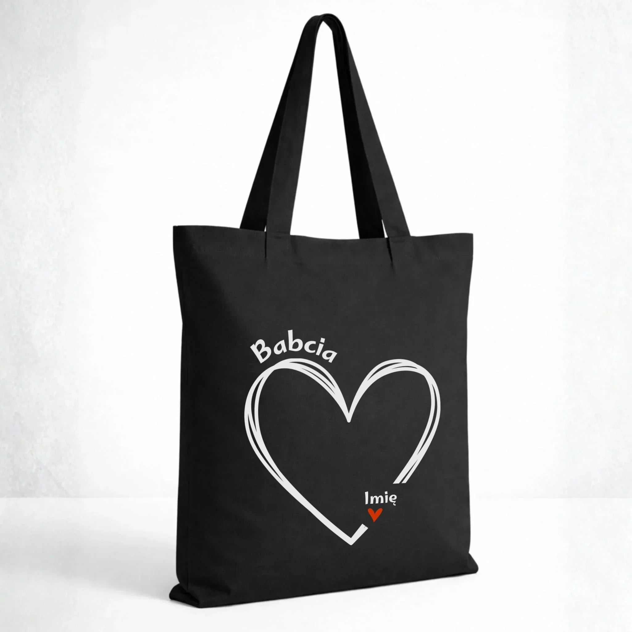 Torba dla babci - Serce z imionami wnuków 1-7 - personalizowana B26 - StoryCups.pl