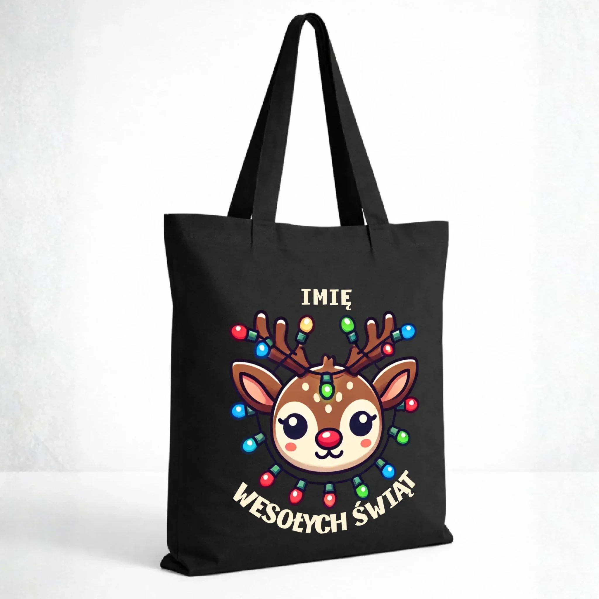 Torba świąteczna - Renifer Wesołych Świąt - personalizowana BN72 - StoryCups.pl