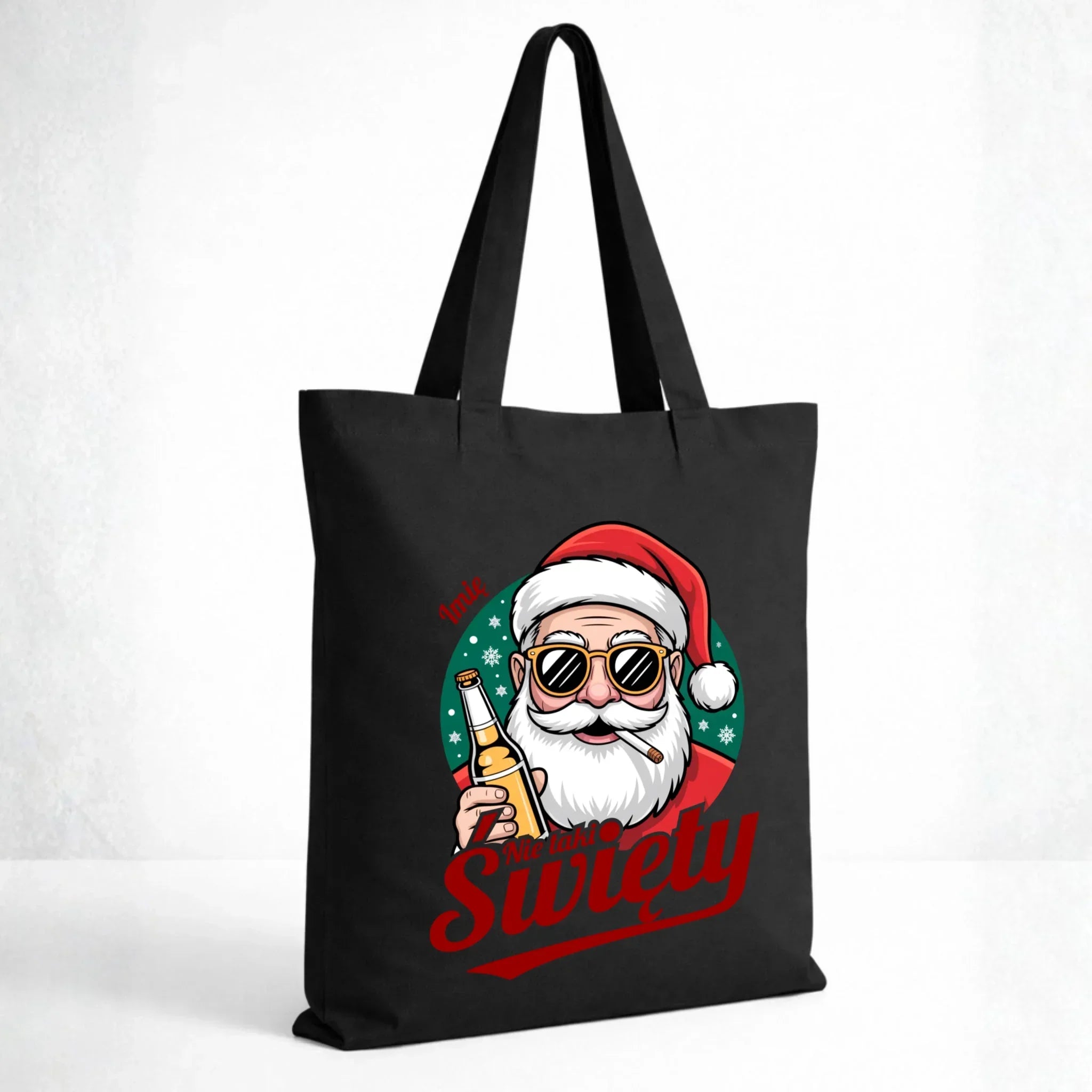 Torba świąteczna - Mikołaj nie taki święty - personalizowana BN80 - StoryCups.pl