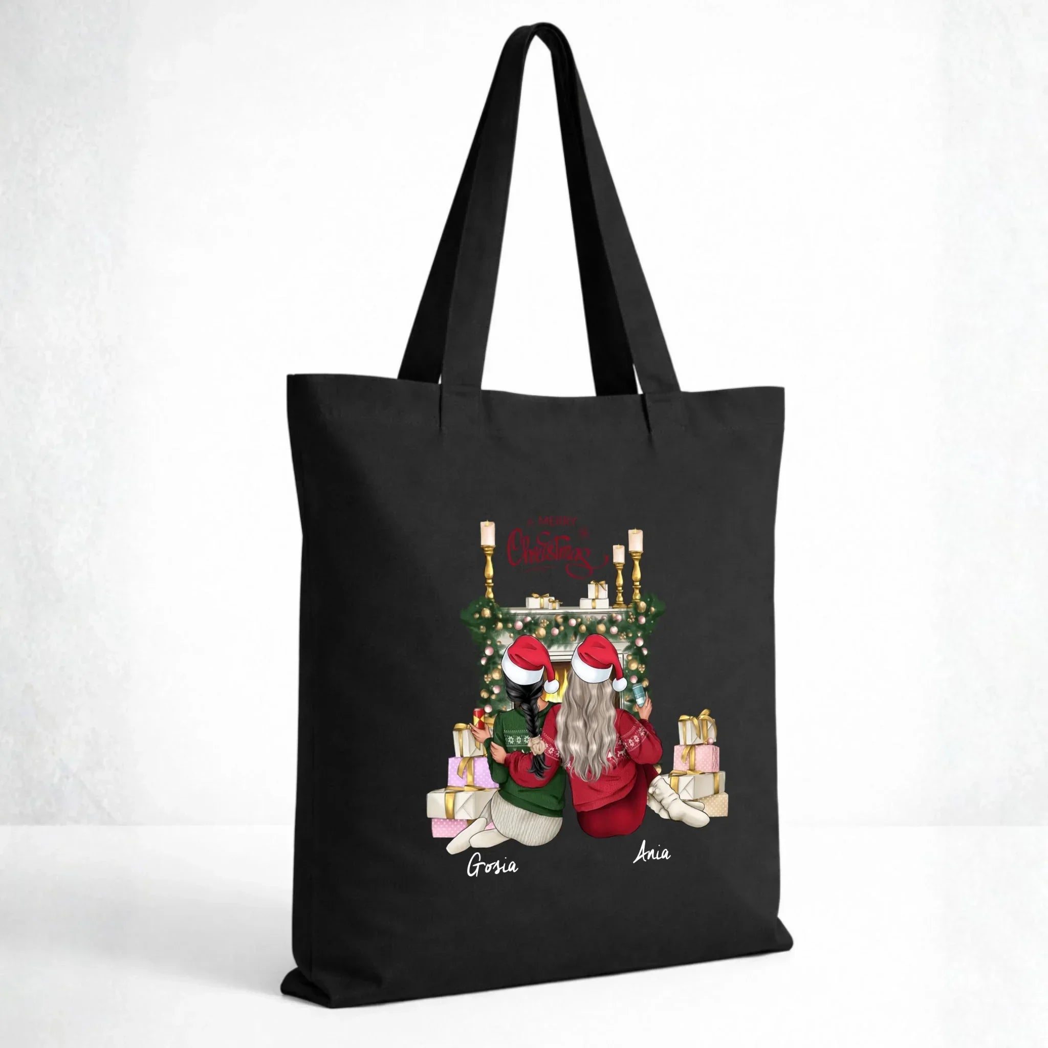 Torba świąteczna - prezent dla przyjaciółki - personalizowane postacie 2-4 osoby PR04 - StoryCups.pl