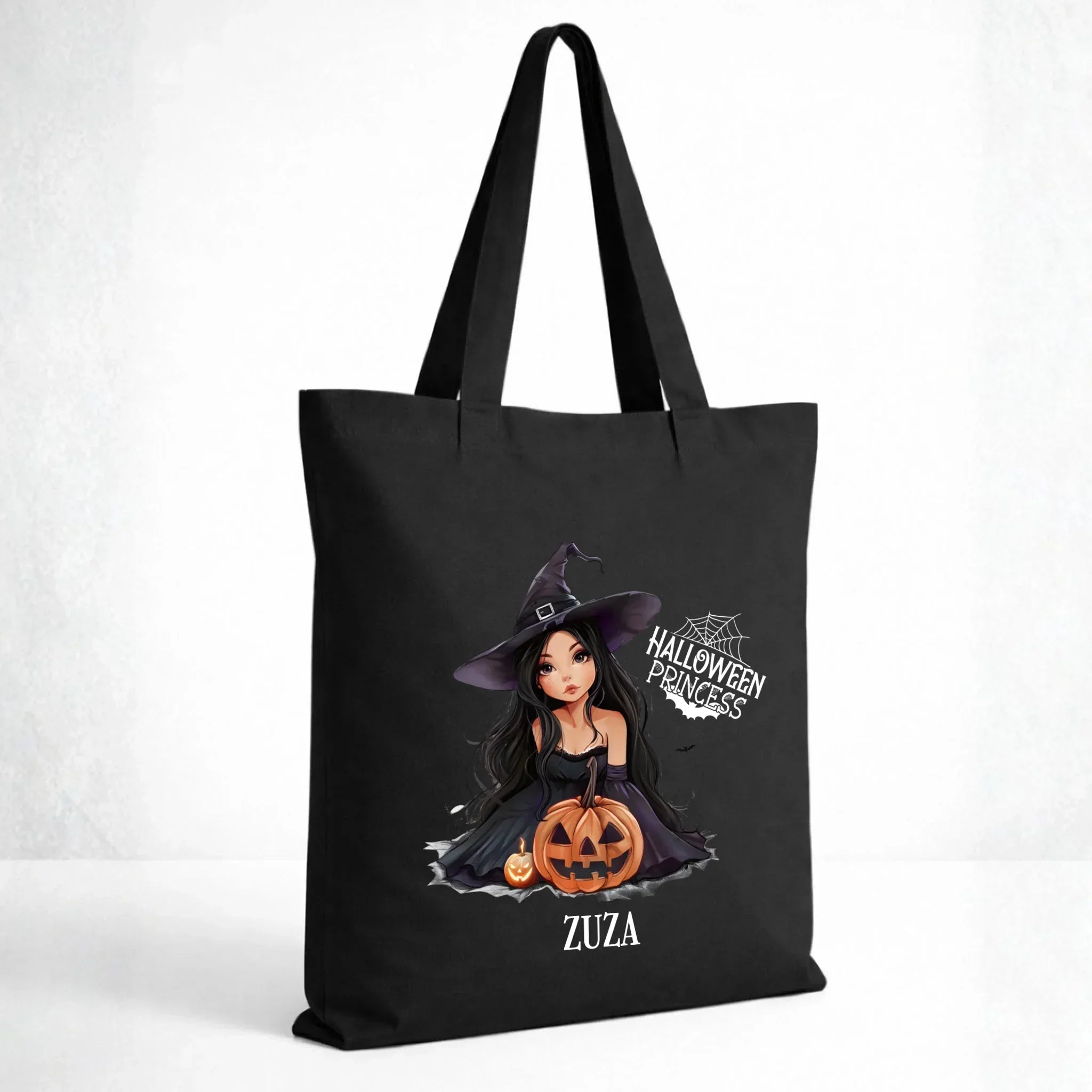 Torba halloweenowa - Czarownica z dynią - personalizowana HL10 - StoryCups.pl