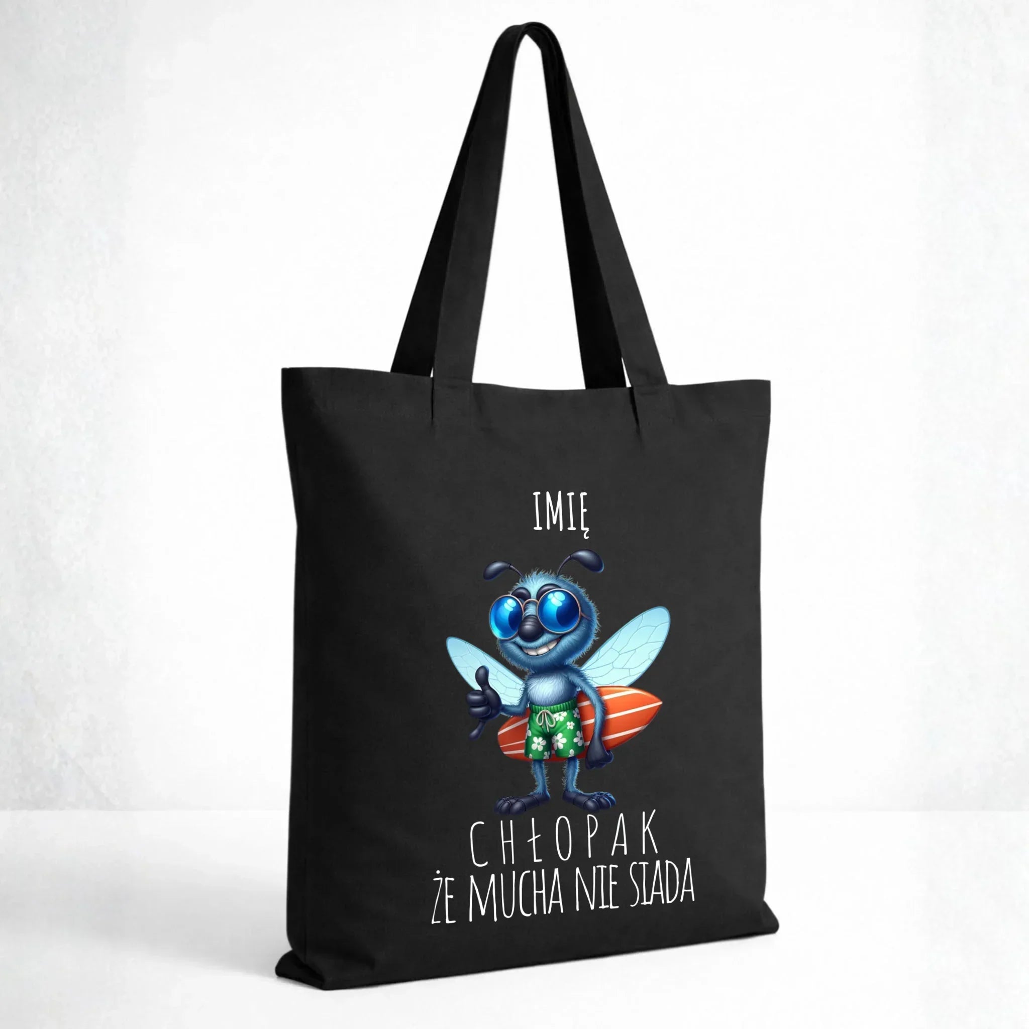 Torba - prezent dla chłopaka - Chłopak, że mucha nie siada essa - personalizowana DCH29 - StoryCups.pl