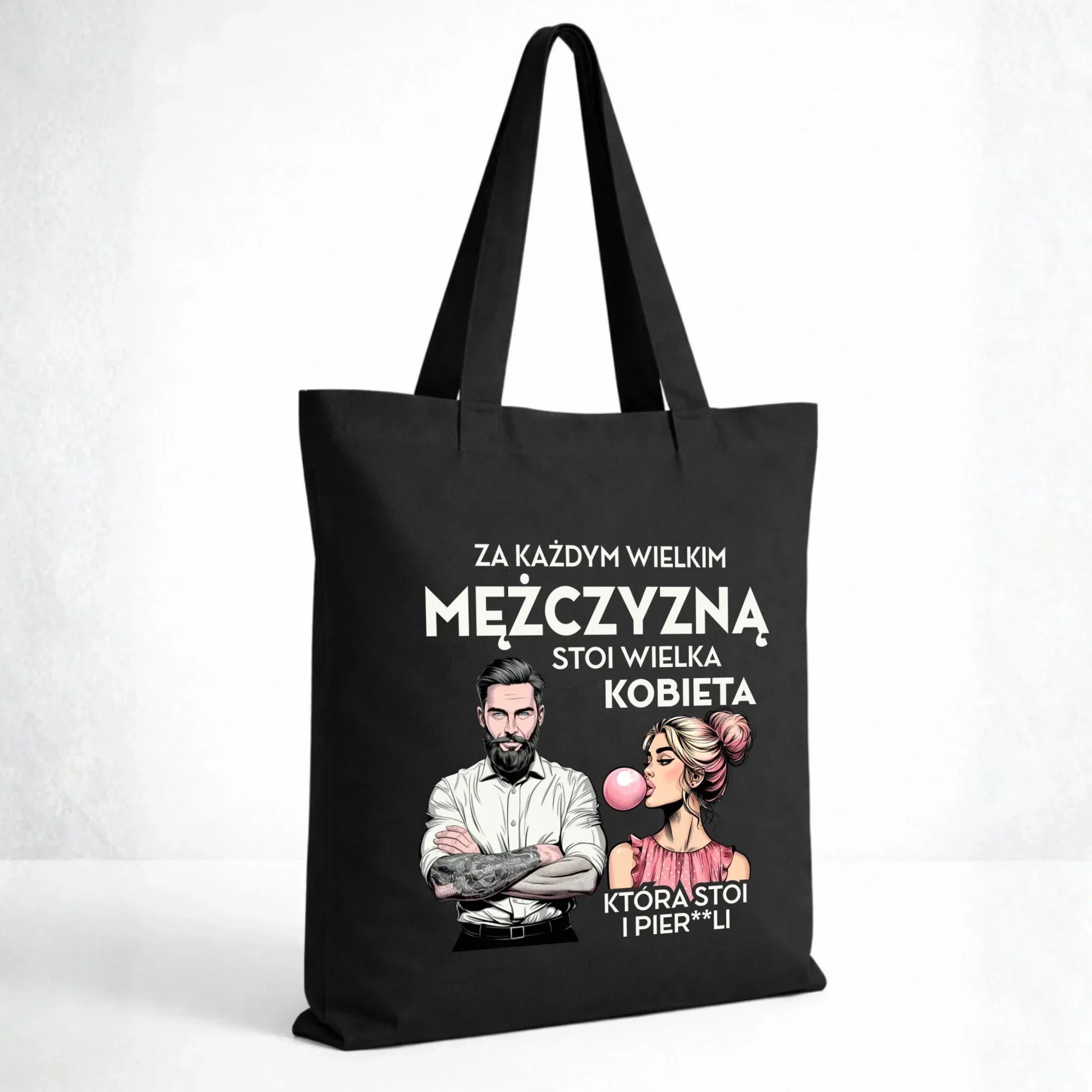 Torba - Prezent dla niego - Za każdym wielkim mężczyzną stoi wielka kobieta DCH27 - StoryCups.pl