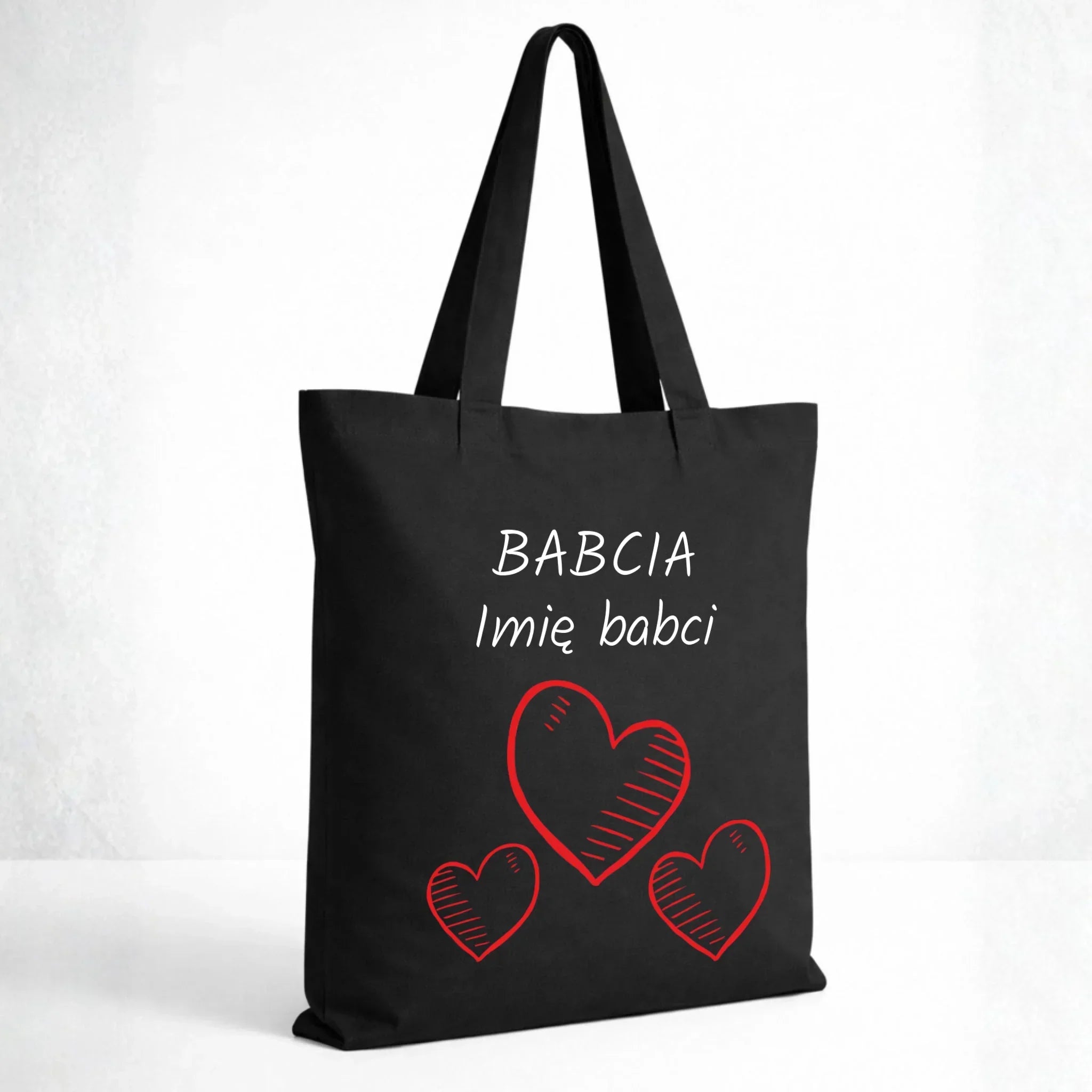 Torba dla babci - Serca - personalizowana B01 - StoryCups.pl
