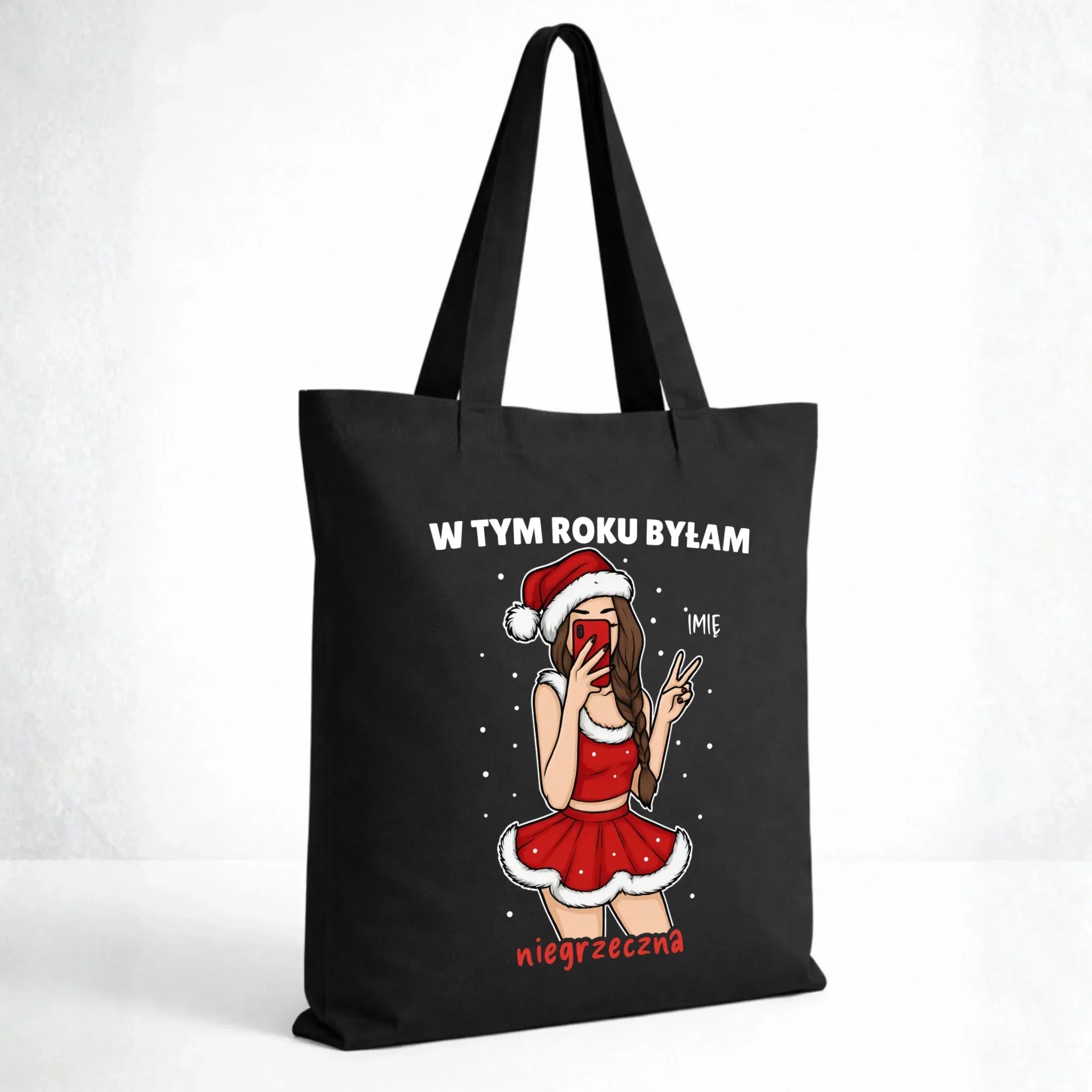 Torba świąteczna - W tym toku byłam niegrzeczna - personalizowana BN21 - StoryCups.pl