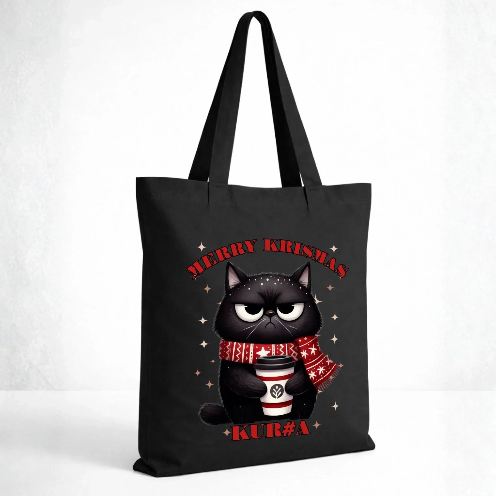 Torba świąteczna - Zburczany kot Merry Krismas kur#a - bez cenzury BN34 - StoryCups.pl