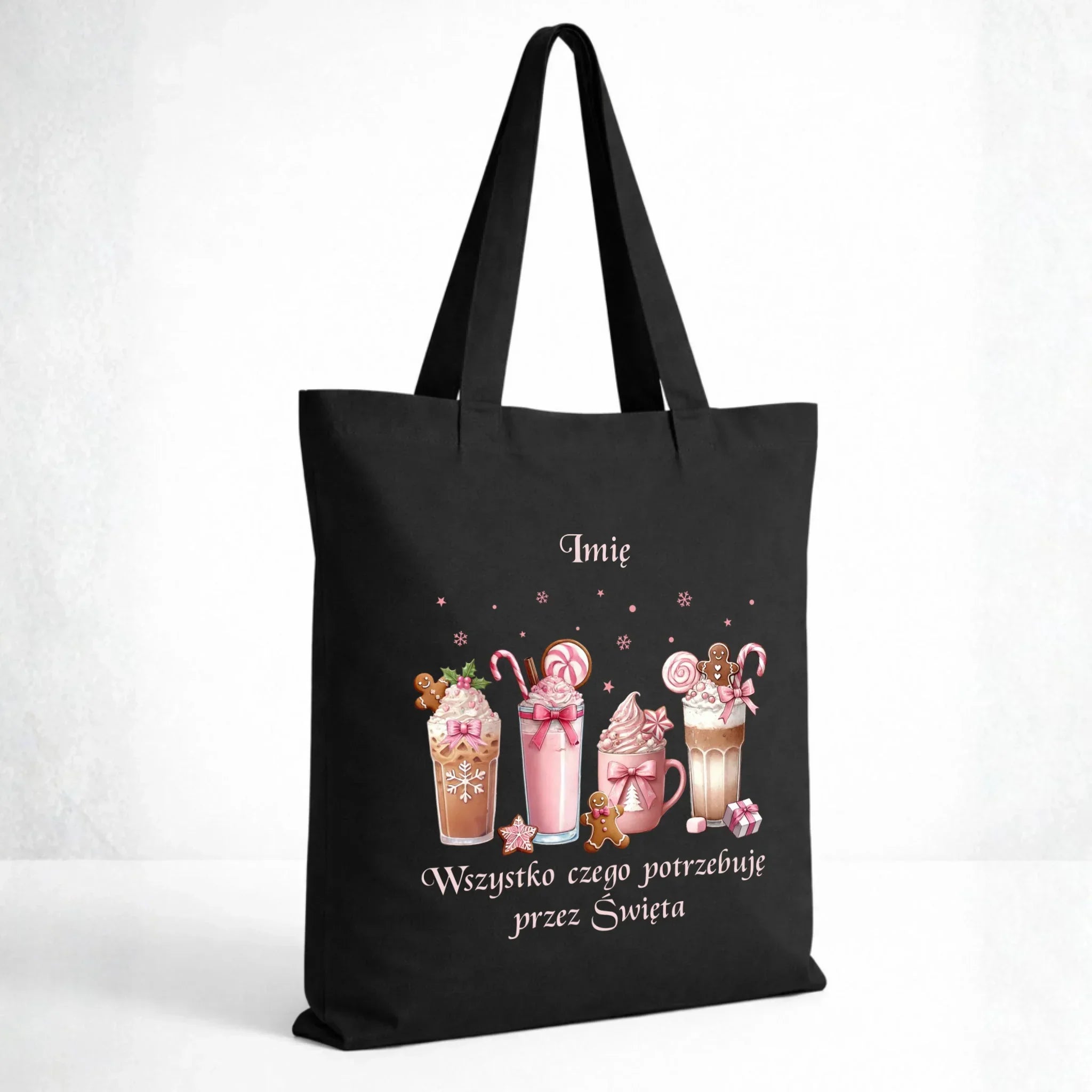 Torba świąteczna - Zimowa kawa Wszystko czego potrzebuję przez Święta - personalizowana BN46 - StoryCups.pl