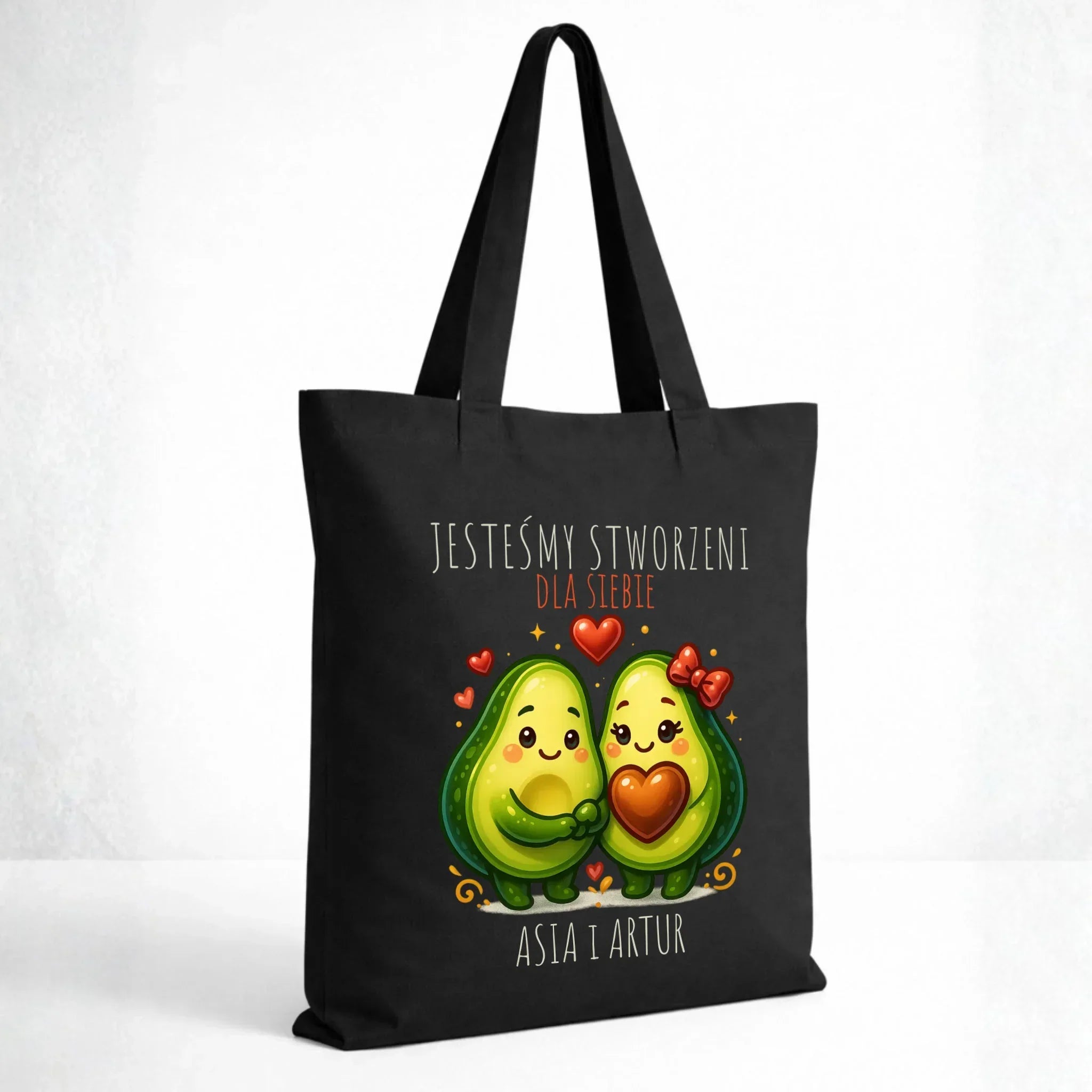 Torba dla par - Awokado Stworzeni dla siebie - personalizowana W91 - StoryCups.pl