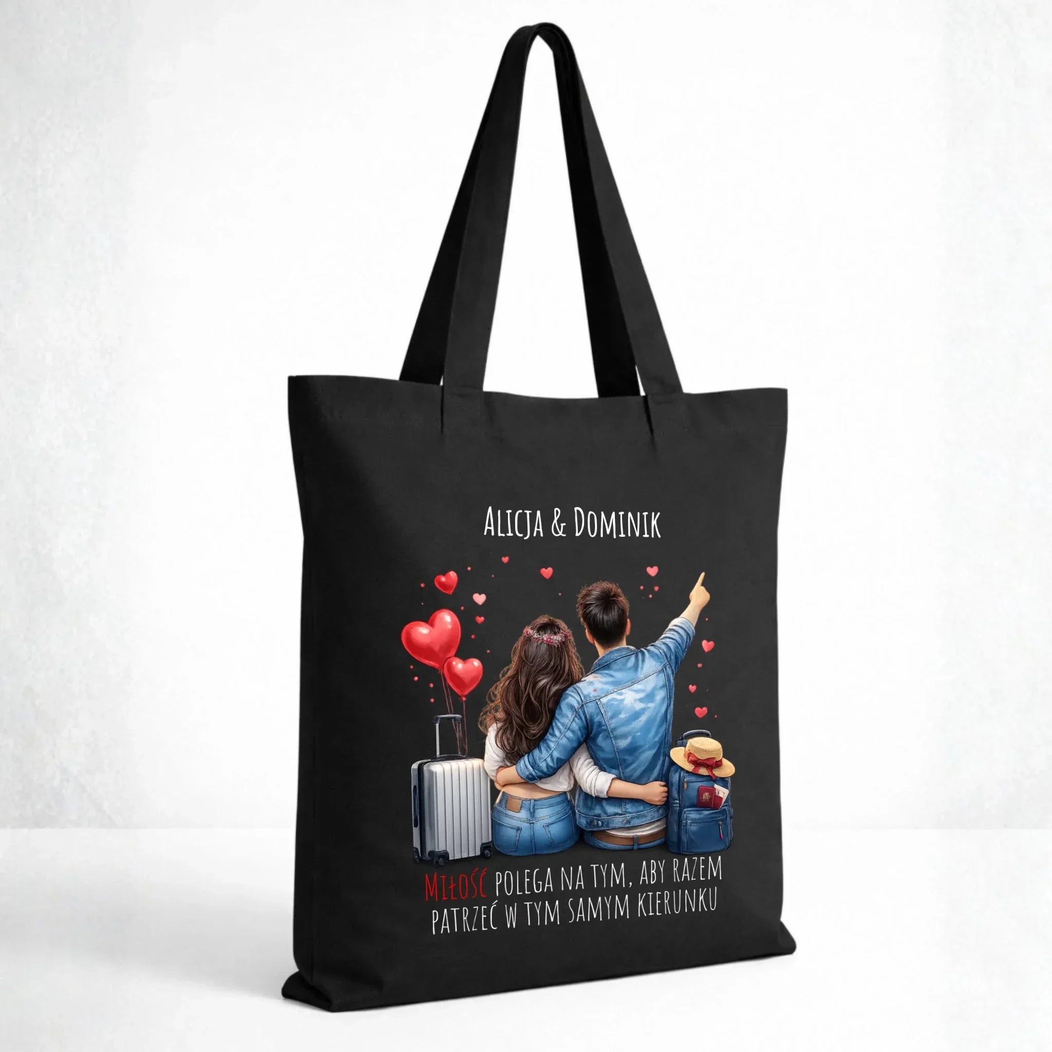 Torba dla par - Para w podróży miłość - personalizowana W12 - StoryCups.pl