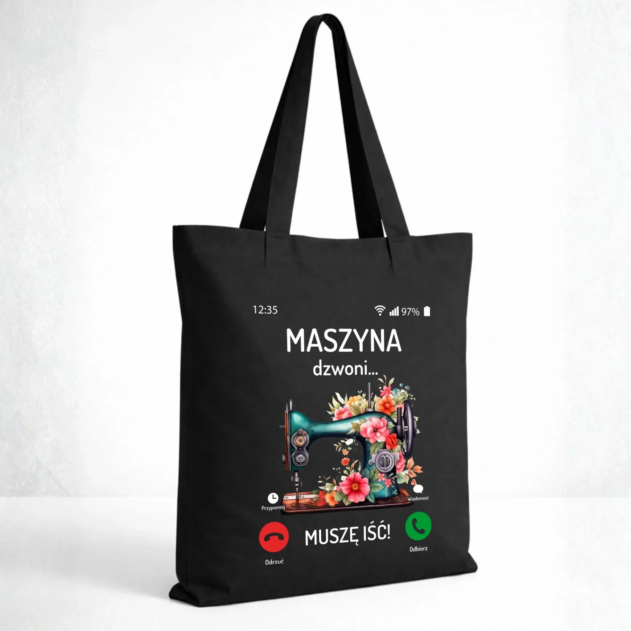 Torba szyciowa dla krawcowej - Maszyna dzwoni muszę iść HS05 - StoryCups.pl