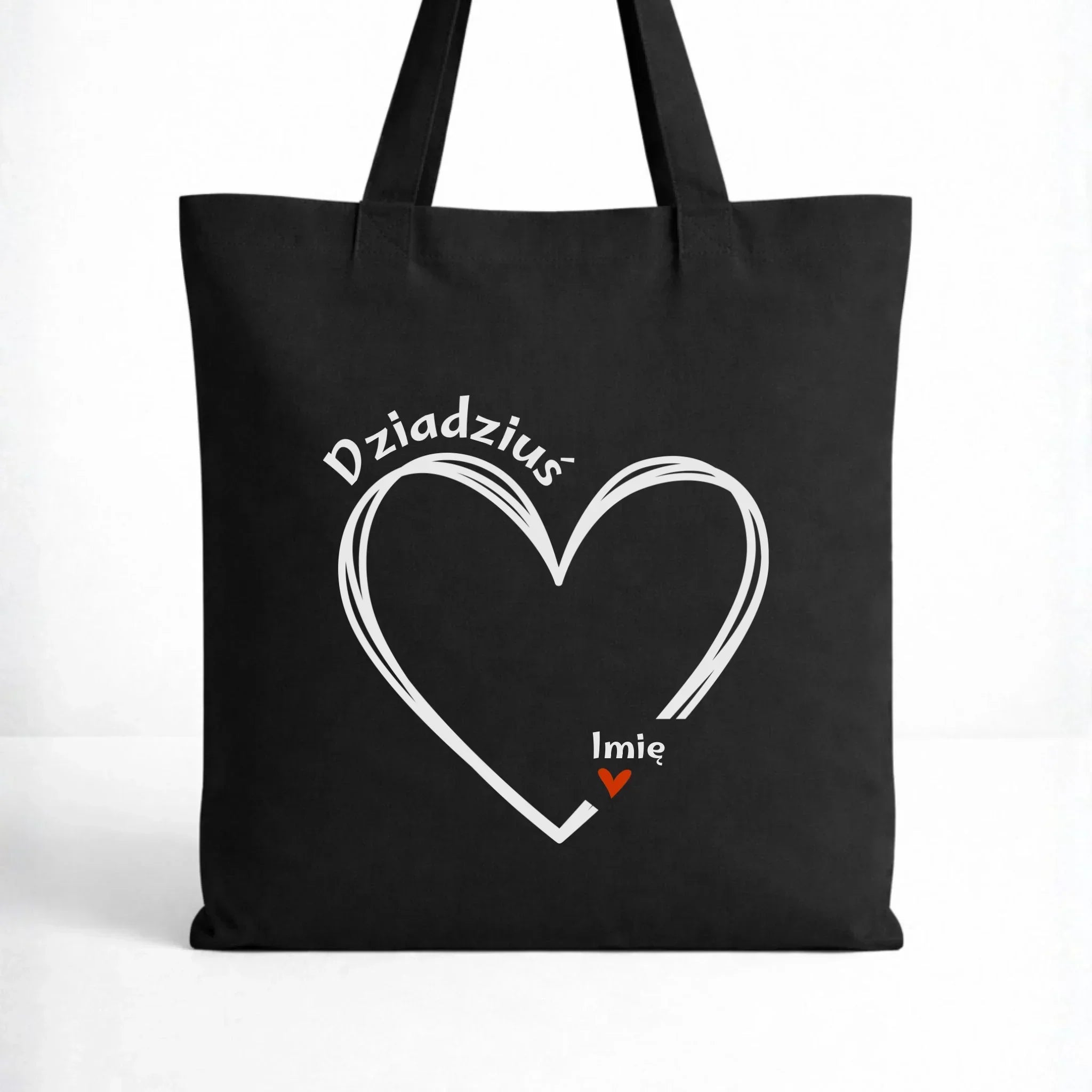 Torba dla dziadka - Serce z imionami wnuków 1-7 - personalizowana D26 - StoryCups.pl