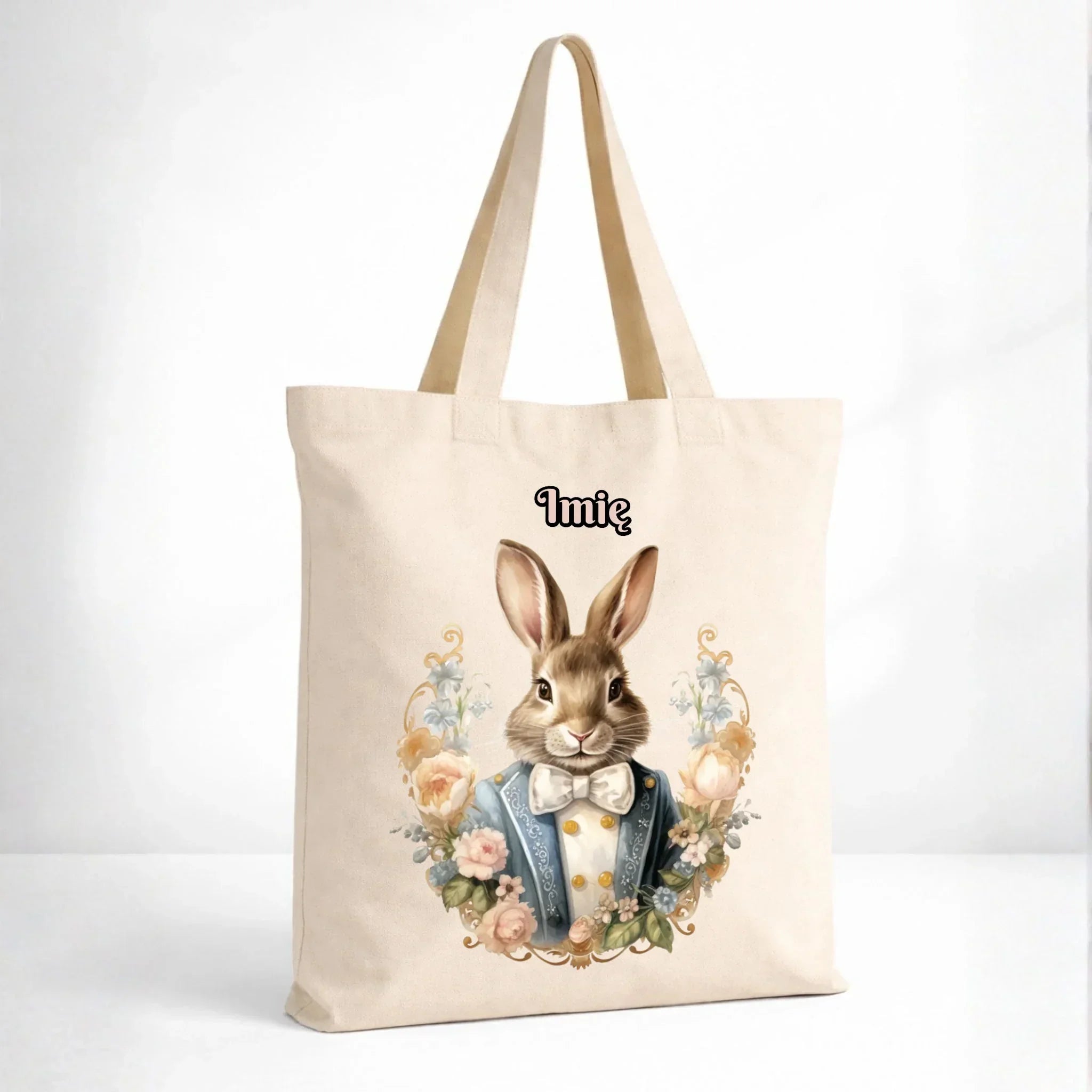 Torba na Wielkanoc - Elegancki Pan Zając - personalizowana WN06 - StoryCups.pl