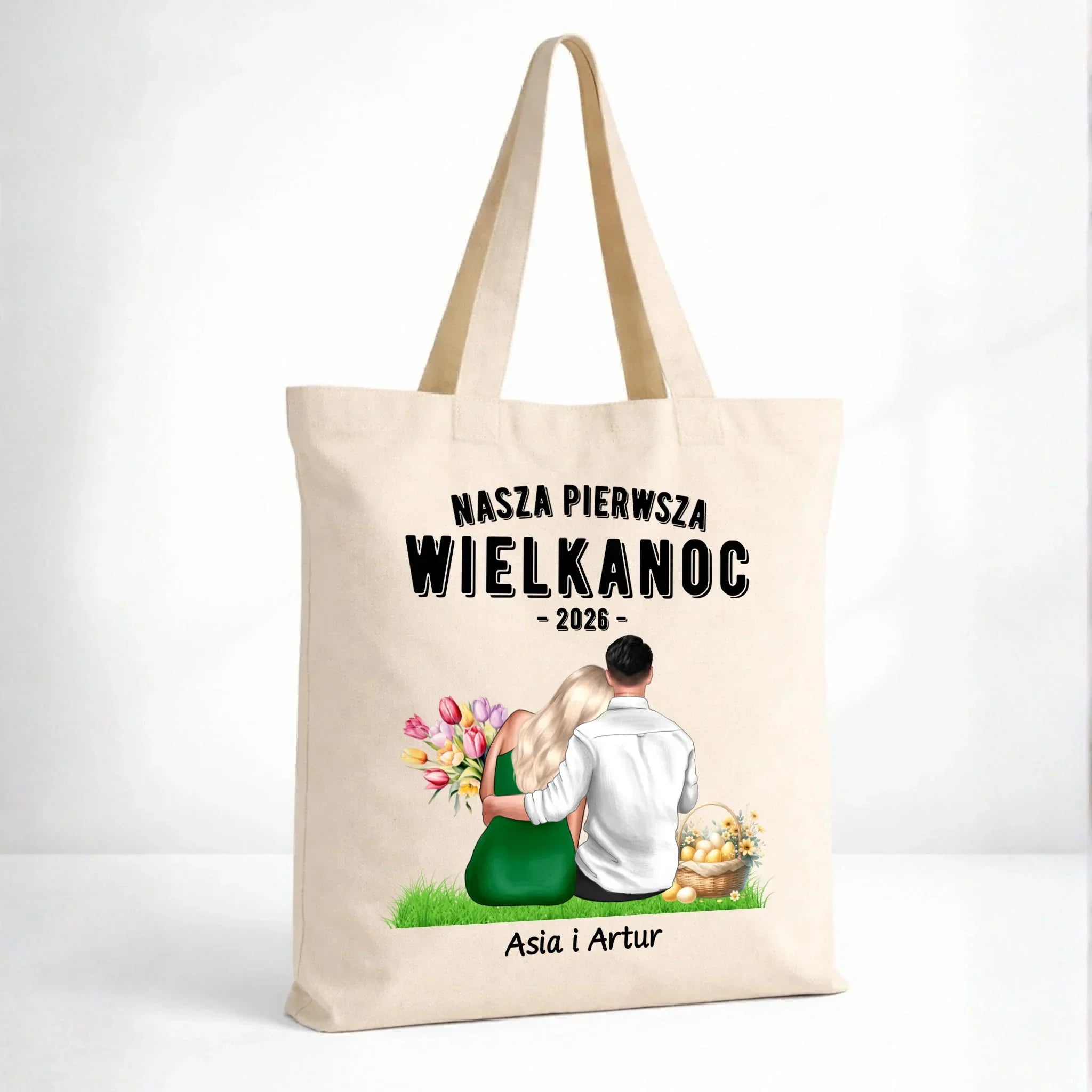 Torba wielkanocna dla par - Nasza pierwsza Wielkanoc - personalizowana WN16 - StoryCups.pl