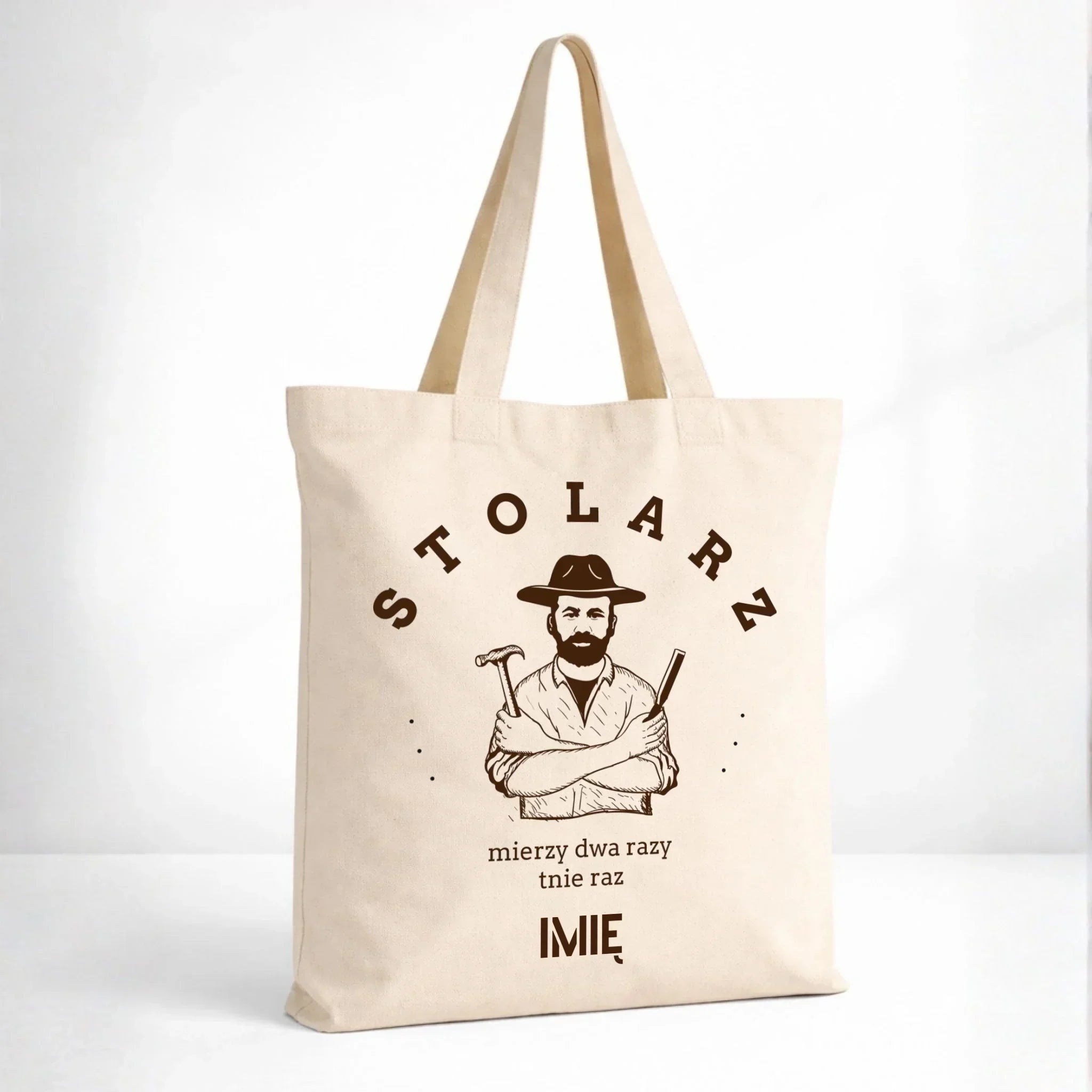 Torba dla stolarza - Mierzy dwa razy tnie raz - personalizowana ZS02 - StoryCups.pl