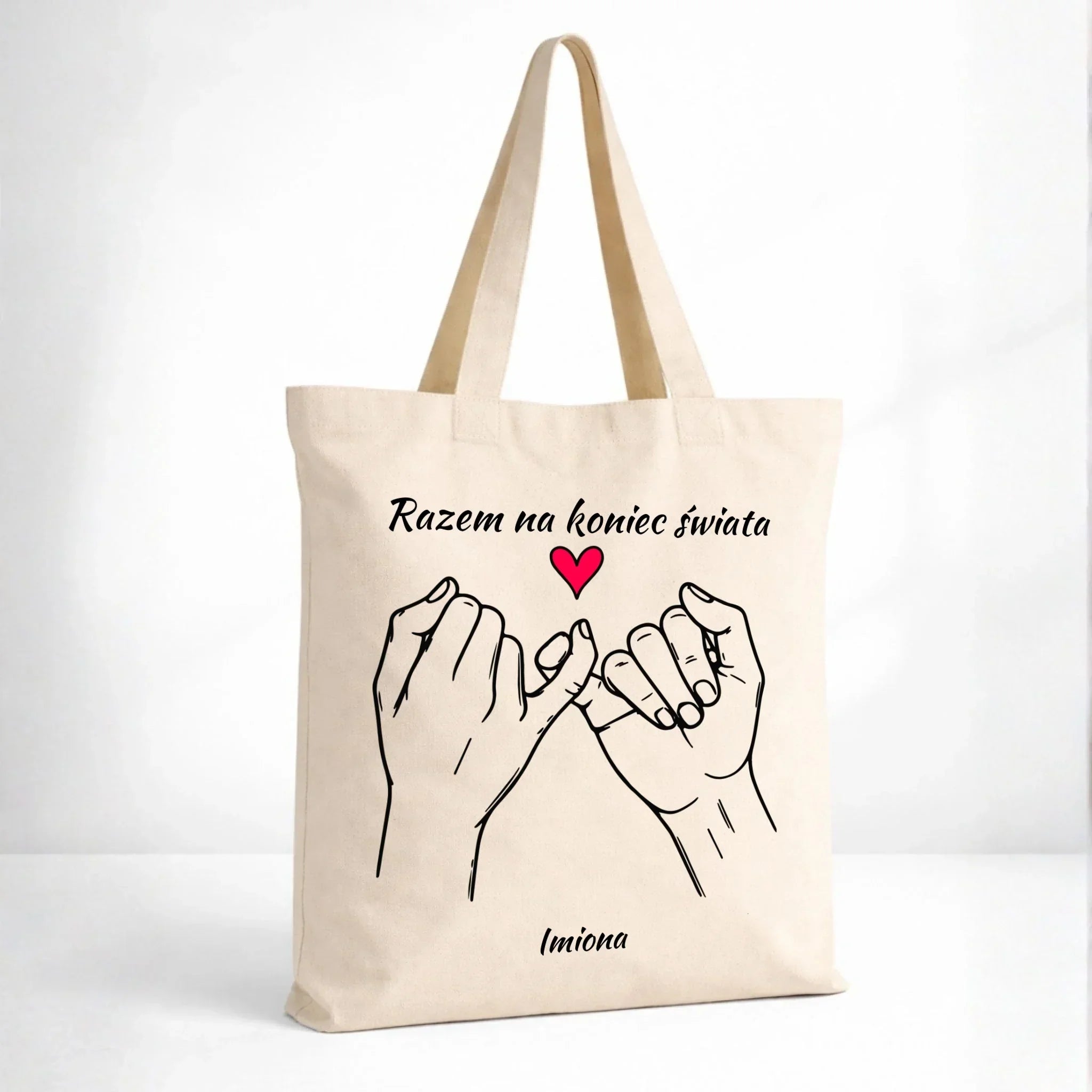 Torba dla par - Razem na koniec świata - personalizowana W60 - StoryCups.pl
