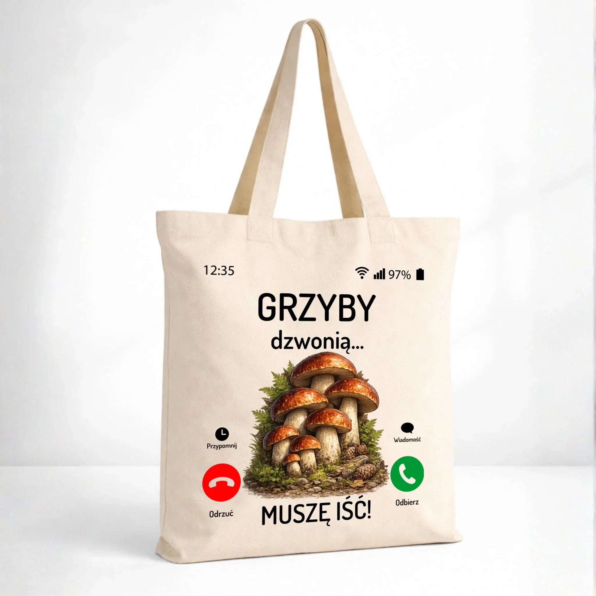 Torba dla dziadka grzybiarza - Grzyby dzwonią muszę iść D36 - StoryCups.pl