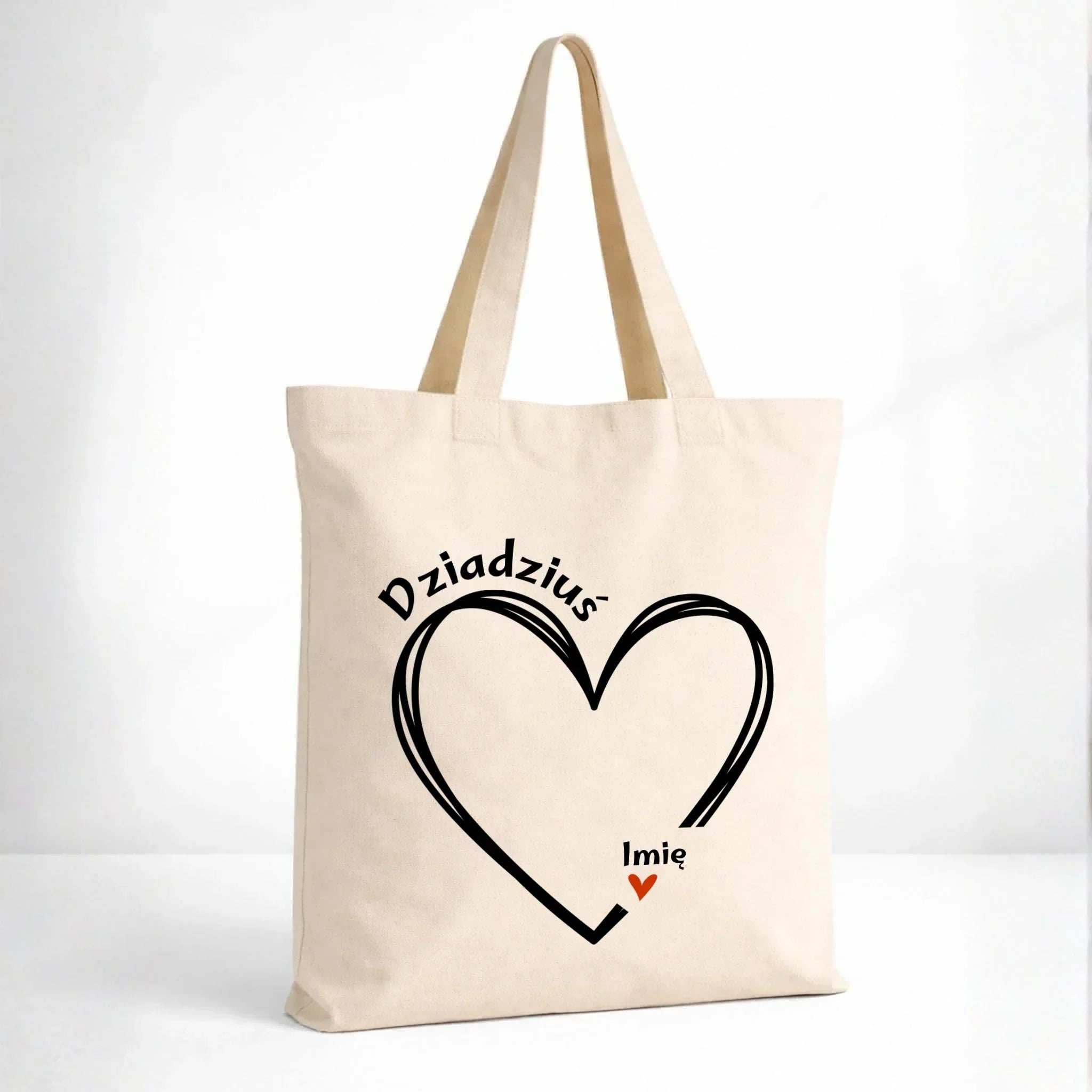 Torba dla dziadka - Serce z imionami wnuków 1-7 - personalizowana D26 - StoryCups.pl