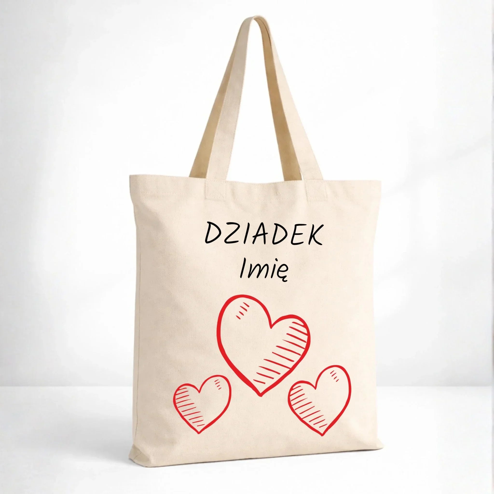 Torba dla dziadka - Serca - personalizowana D01 - StoryCups.pl