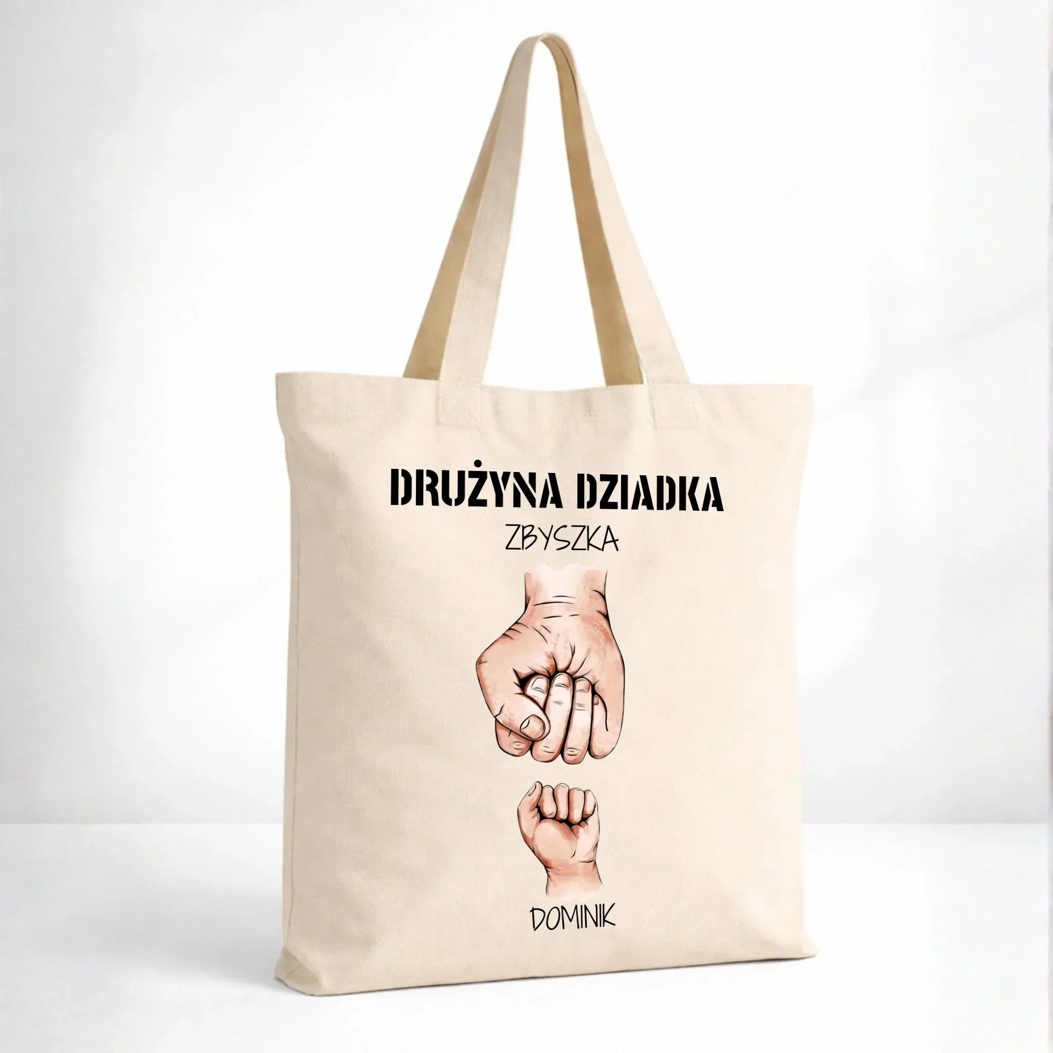 Torba dla dziadka - Drużyna dziadka 1-6 imion wnuków - personalizowana D07 - StoryCups.pl