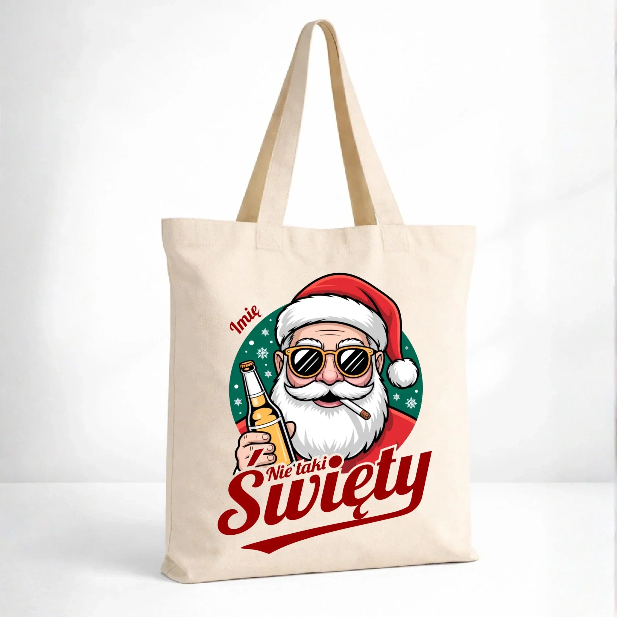 Torba świąteczna - Mikołaj nie taki święty - personalizowana BN80 - StoryCups.pl