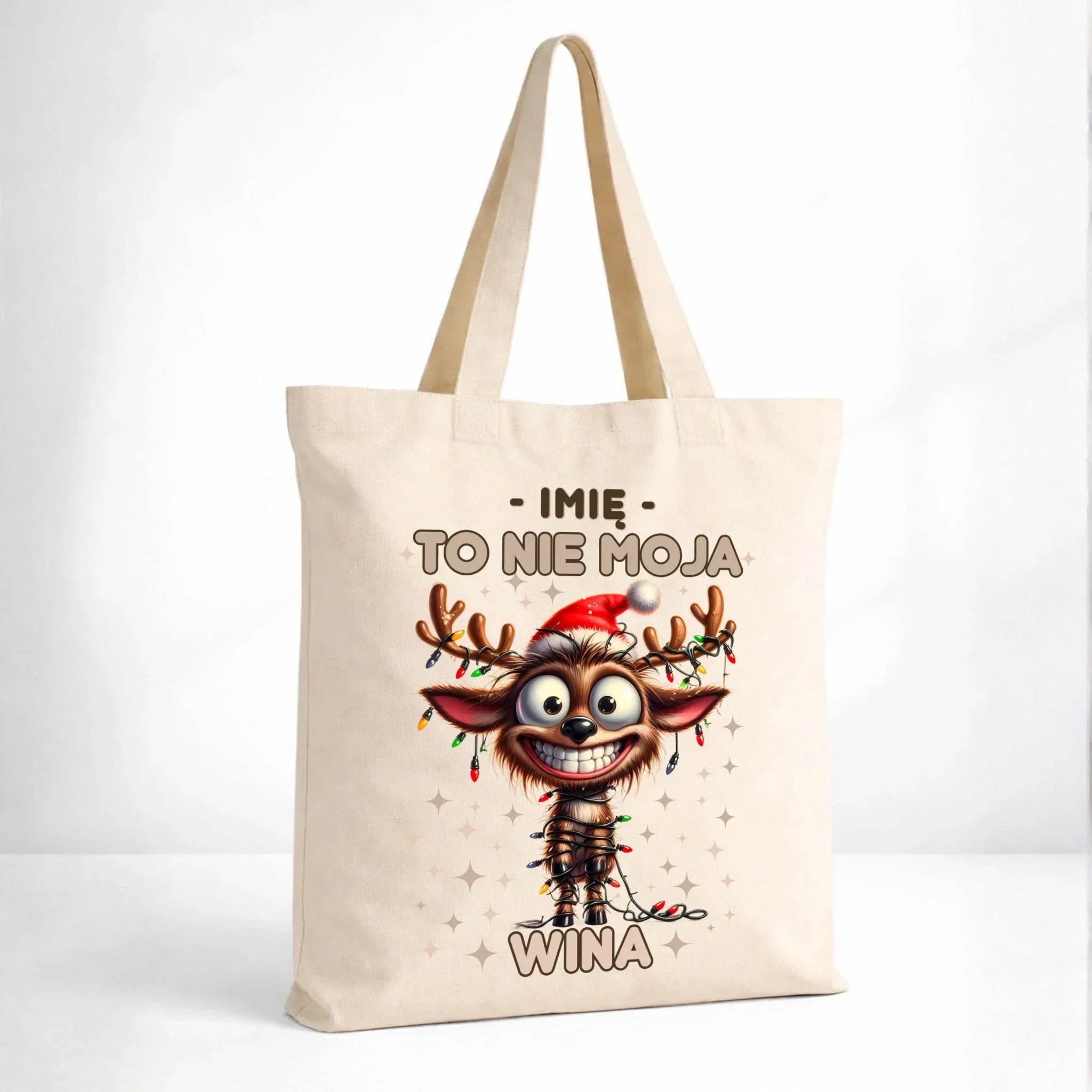 Torba świąteczna - Renifer To nie moja wina - personalizowana BN93 - StoryCups.pl
