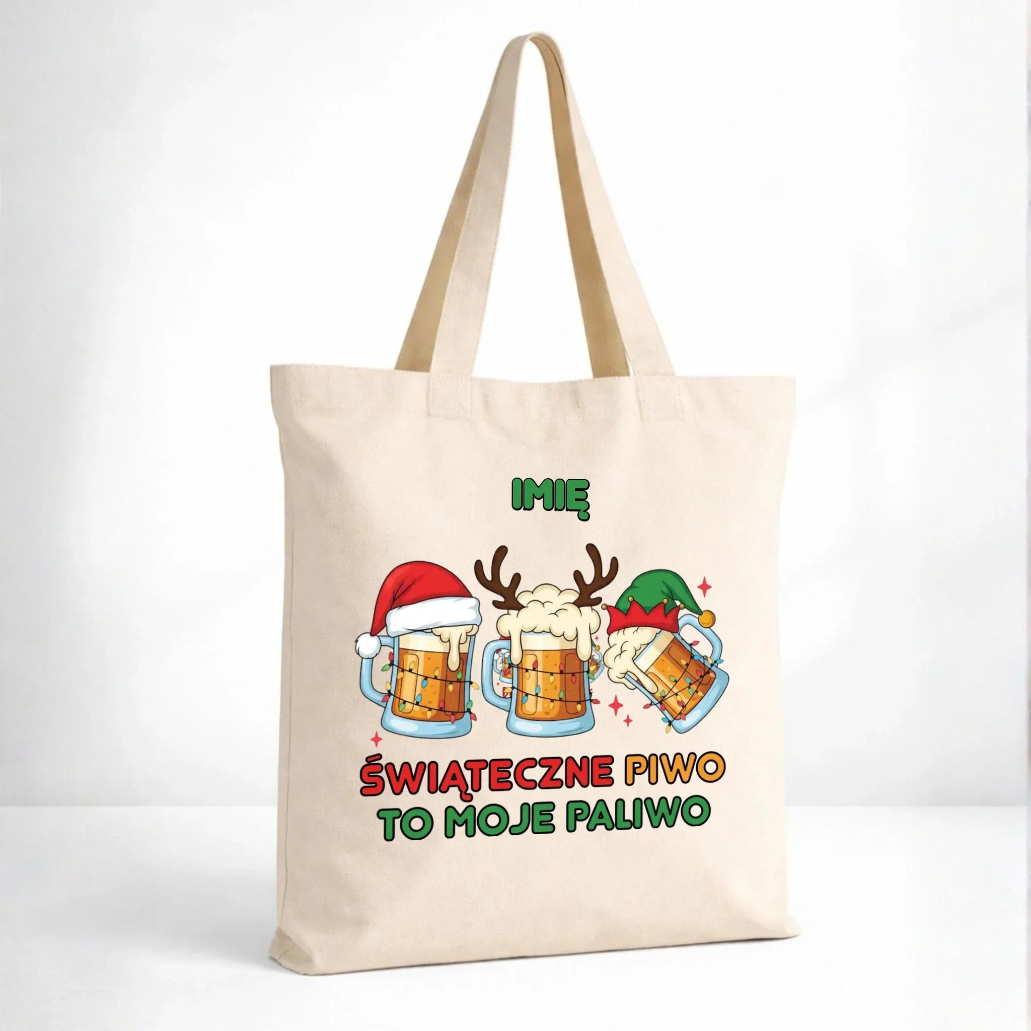 Torba świąteczna - Świąteczne piwo to moje paliwo - personalizowana BN119 - StoryCups.pl