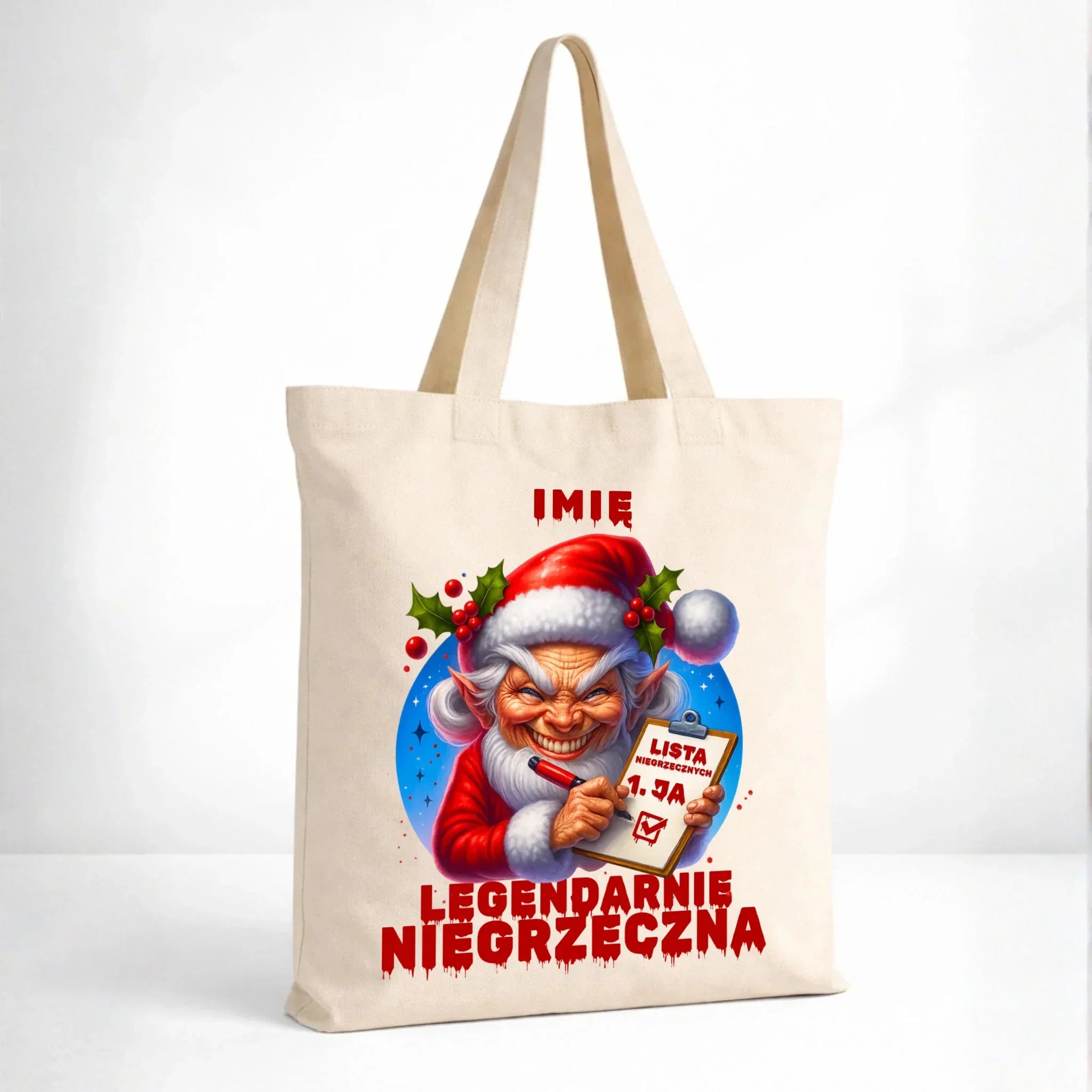 Torba świąteczna - Legendarnie niegrzeczna - personalizowana BN122 - StoryCups.pl
