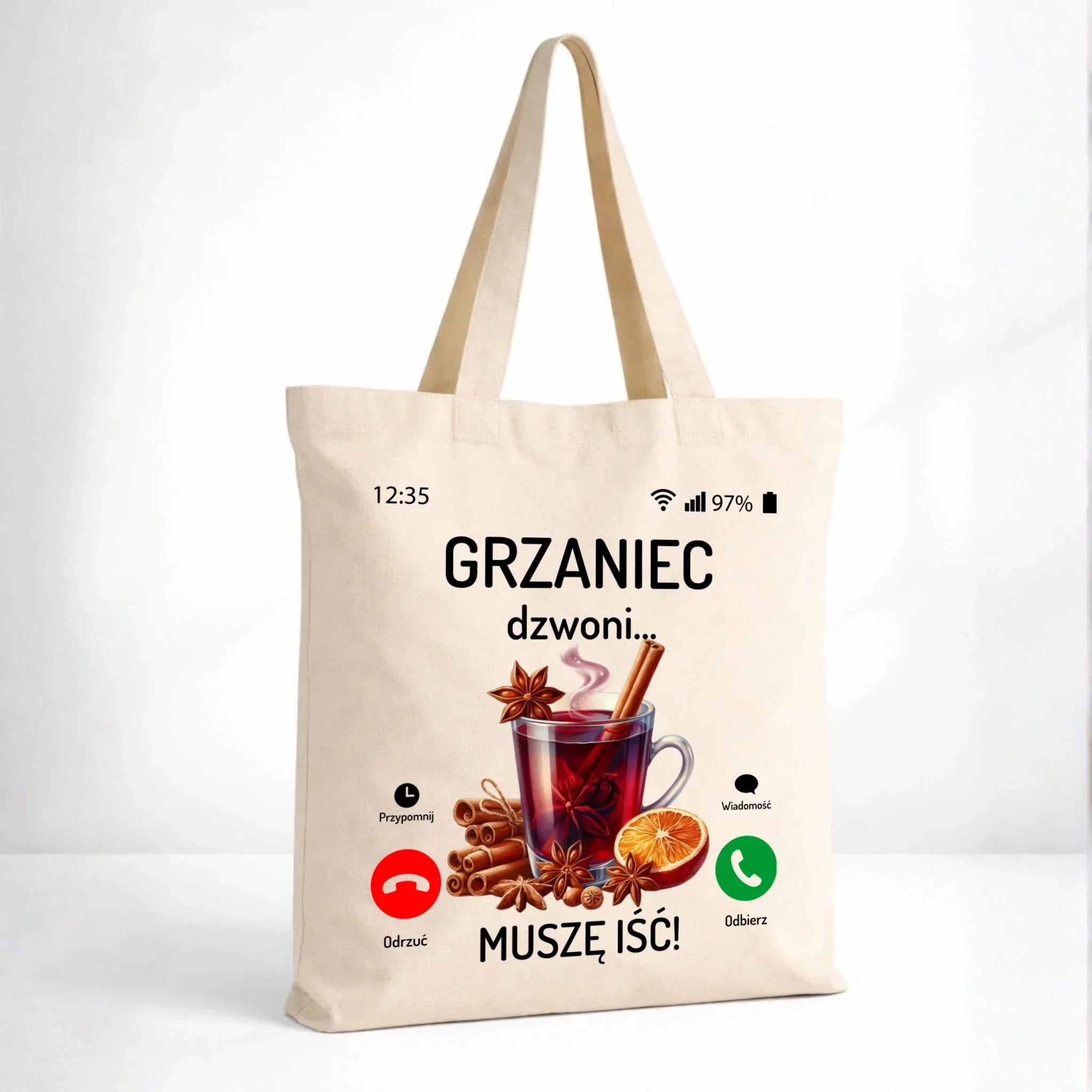 Torba świąteczna - Grzaniec dzwoni, muszę iść BN127 - StoryCups.pl