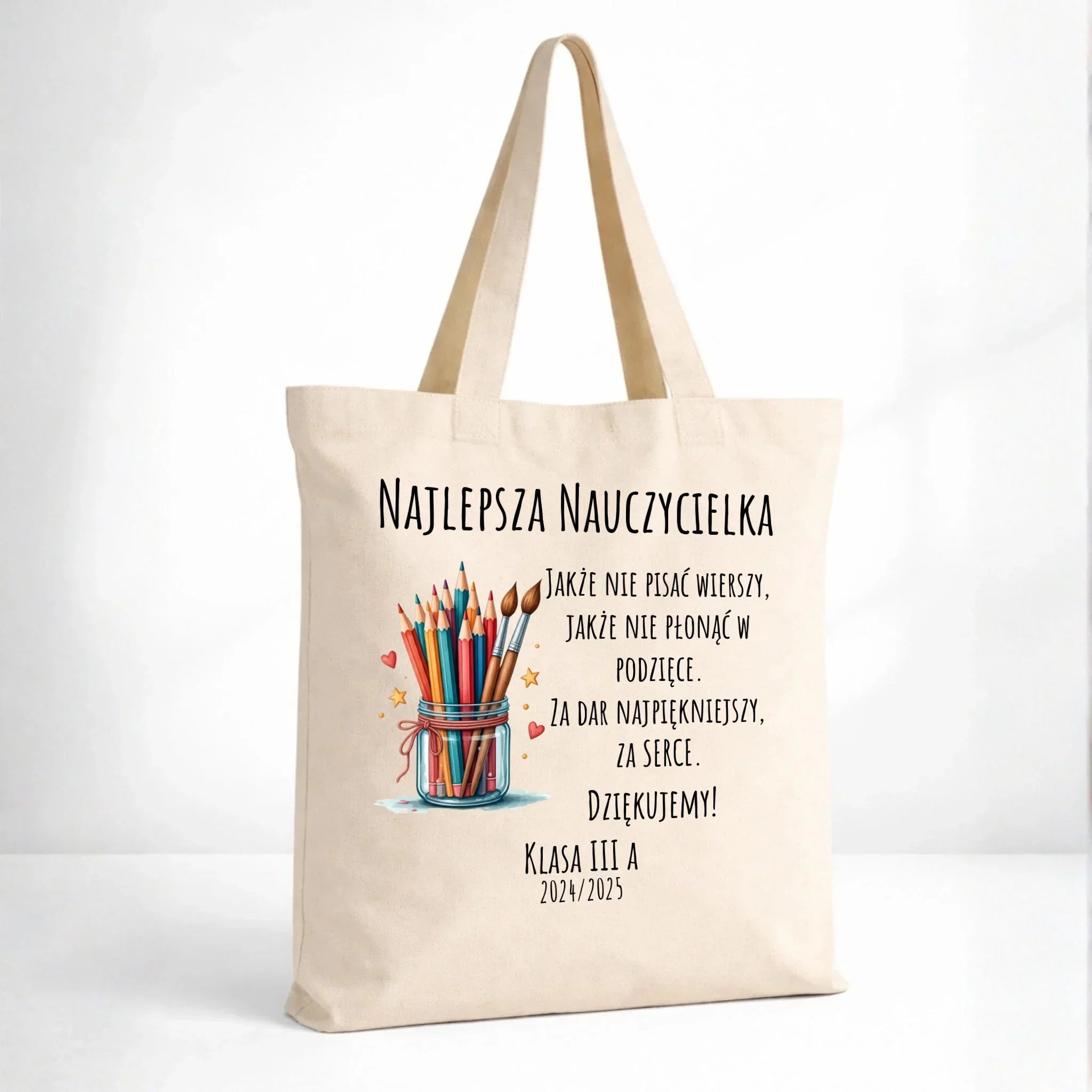 Torba dla nauczycielki - Najlepsza nauczycielka - Podziękowanie od klasy - personalizowana N20 - StoryCups.pl