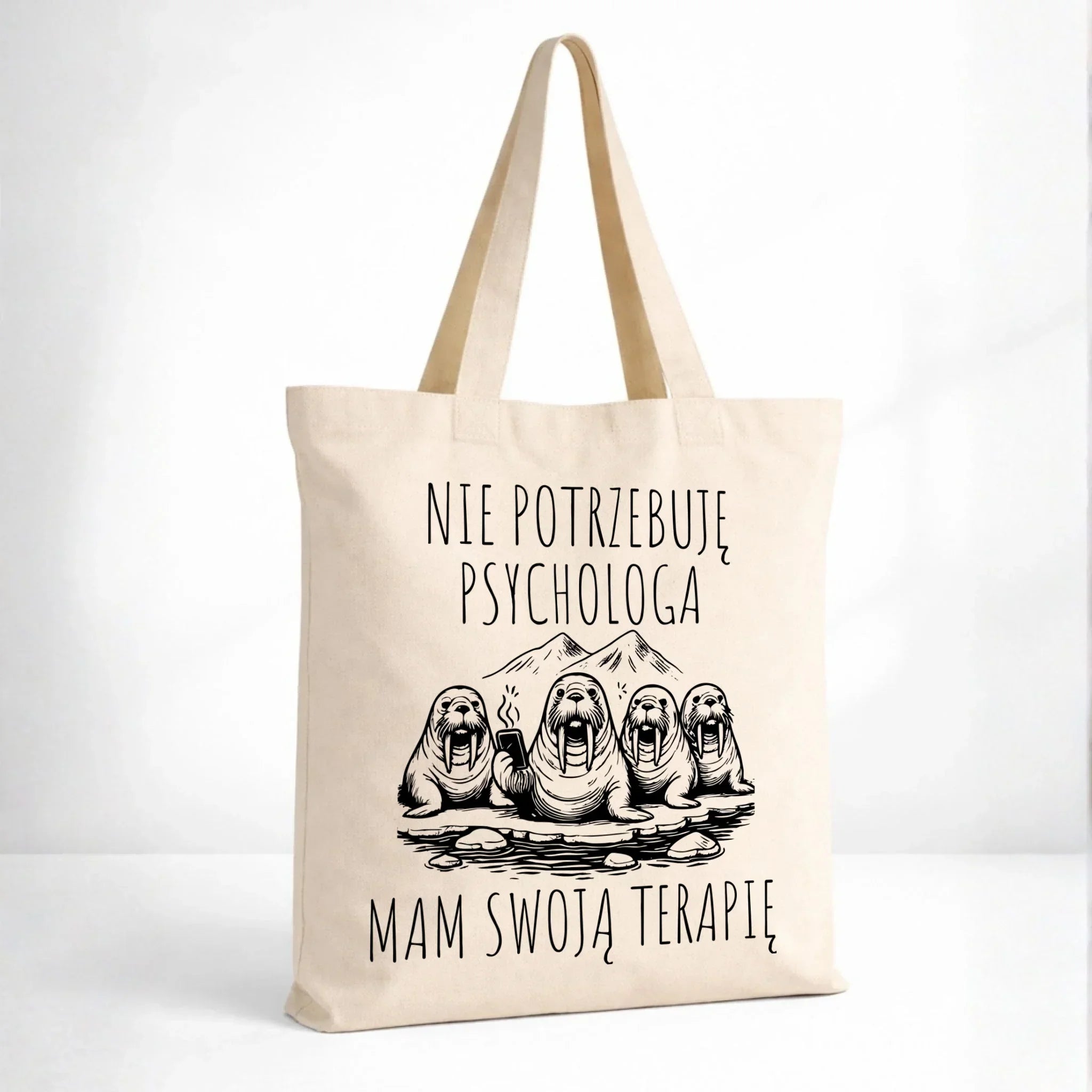 Torba - prezent dla morsa - Nie potrzebuję psychologa HM14 - StoryCups.pl