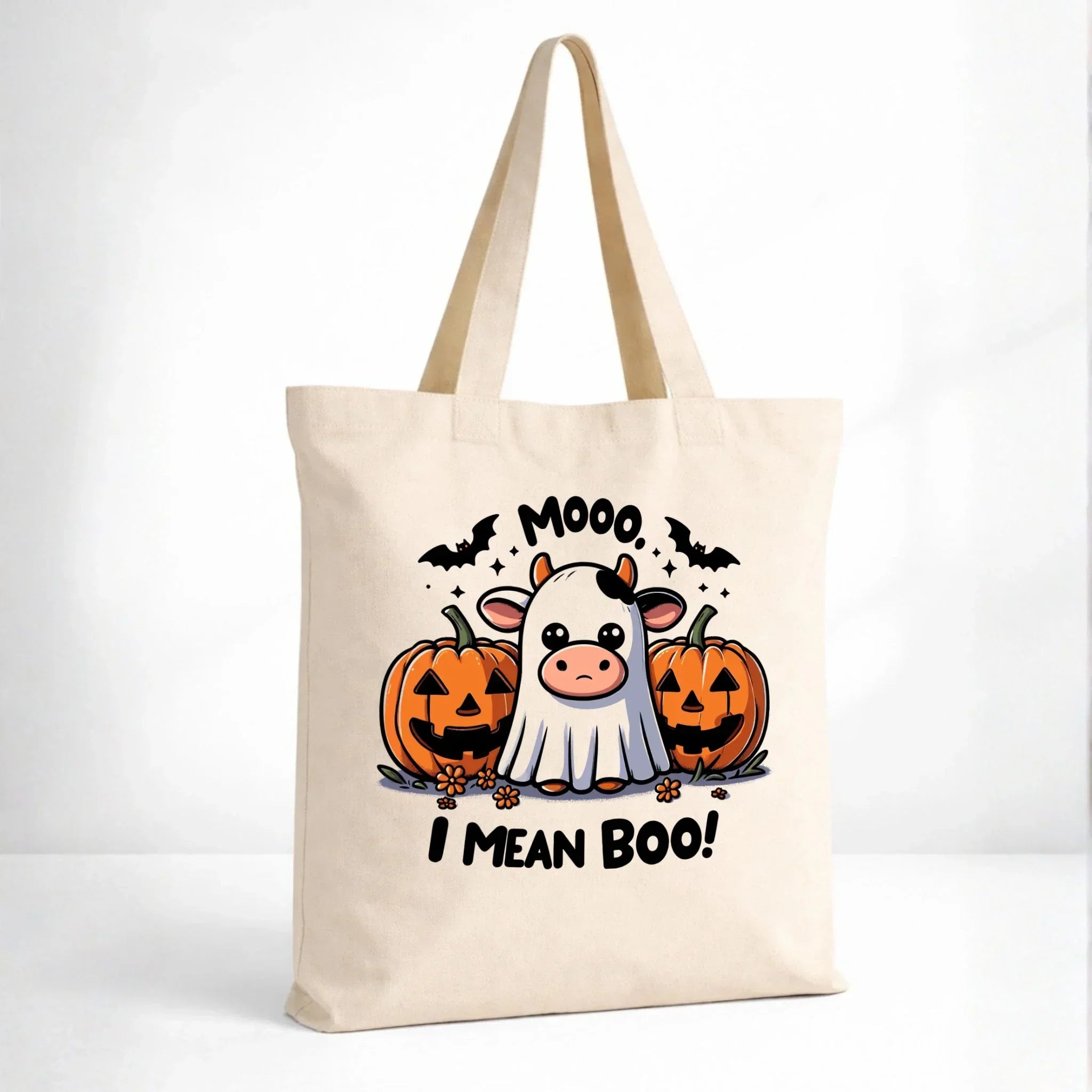 Torba na Halloween - Mooo I mean Boo! - z dynią i duchem HL14 - StoryCups.pl