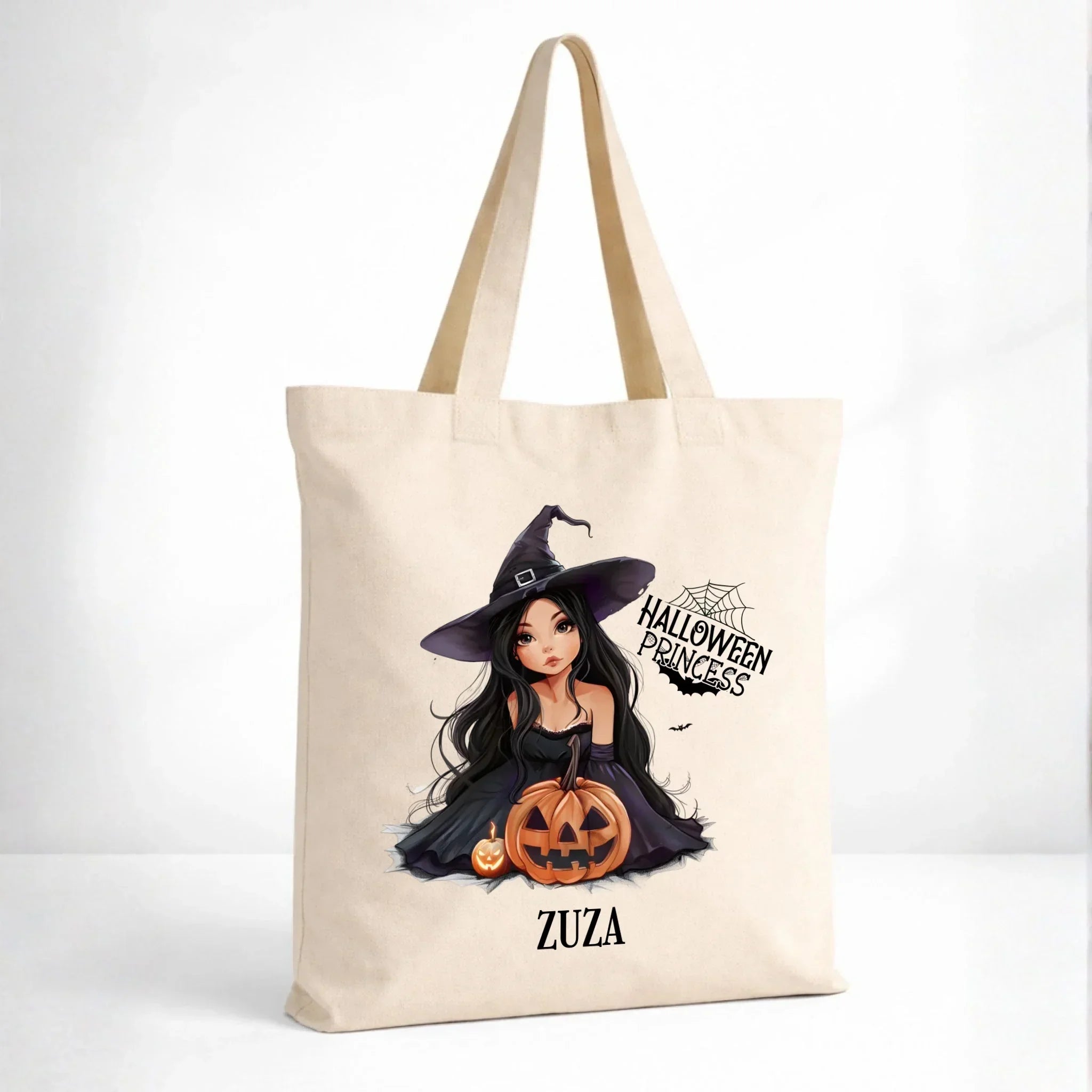 Torba halloweenowa - Czarownica z dynią - personalizowana HL10 - StoryCups.pl